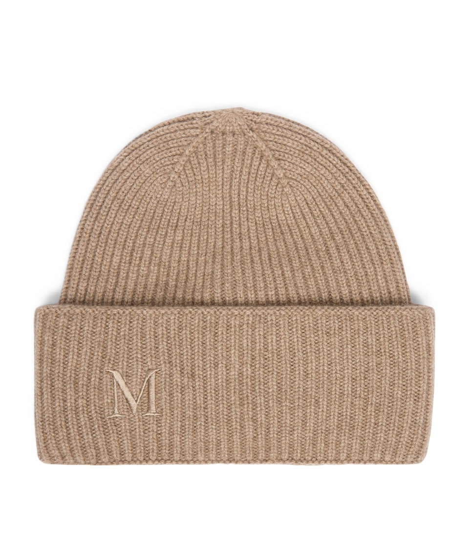 Max Mara Cashmere Monogram Beanie Hazelnut Brown