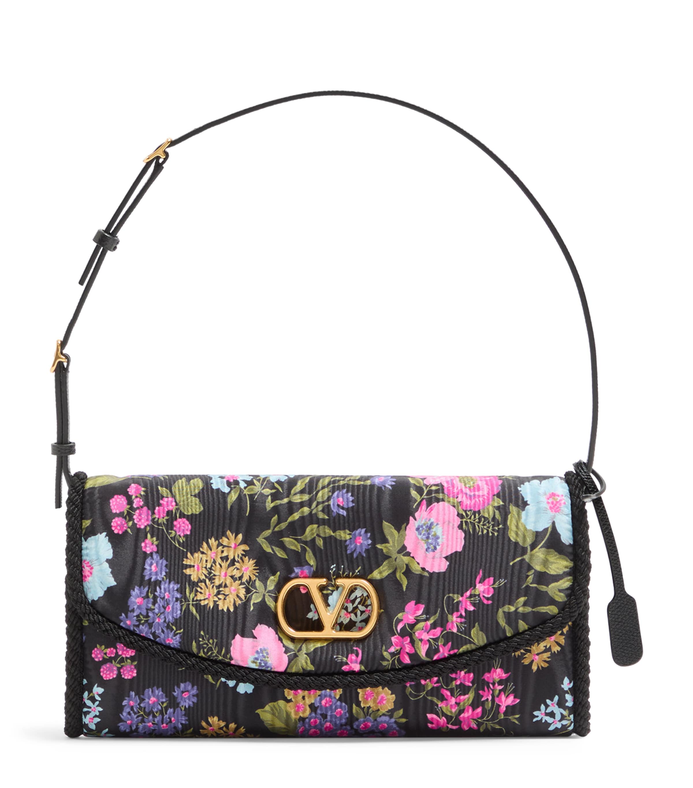 Small Moiré Papier Floral Shoulder Bag