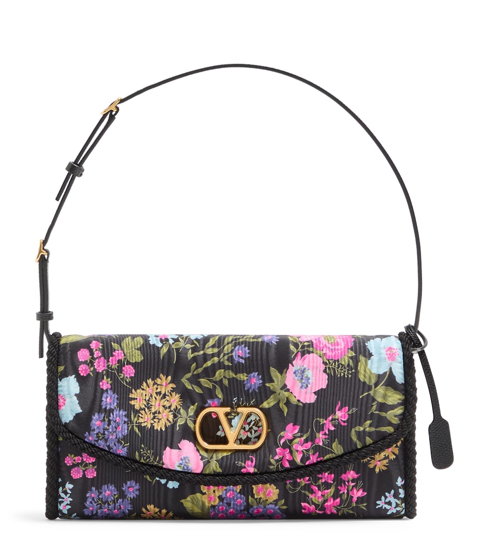 Small Moiré Papier Floral Shoulder Bag