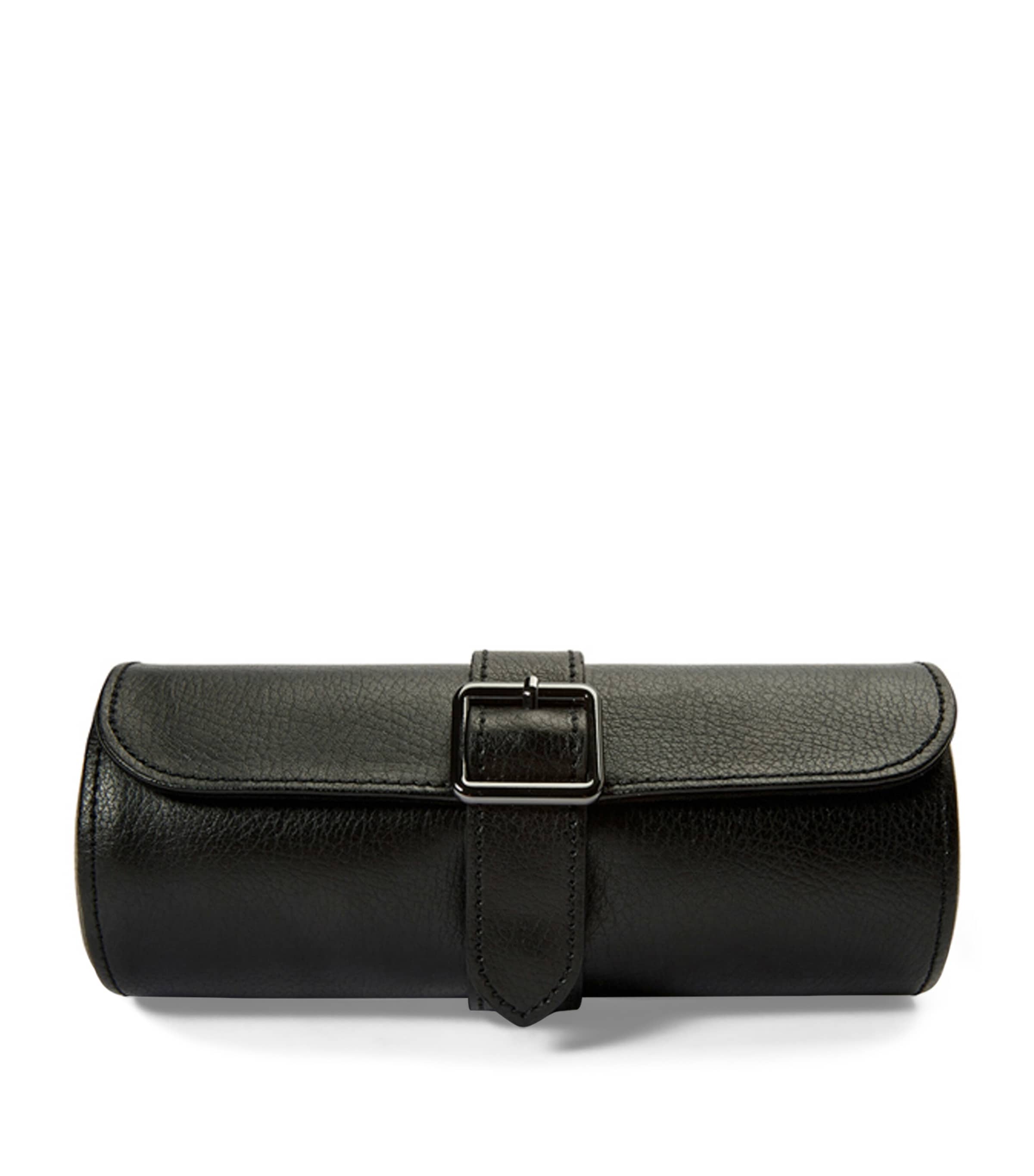 WOLF Vegan Leather Triple Watch Roll Black