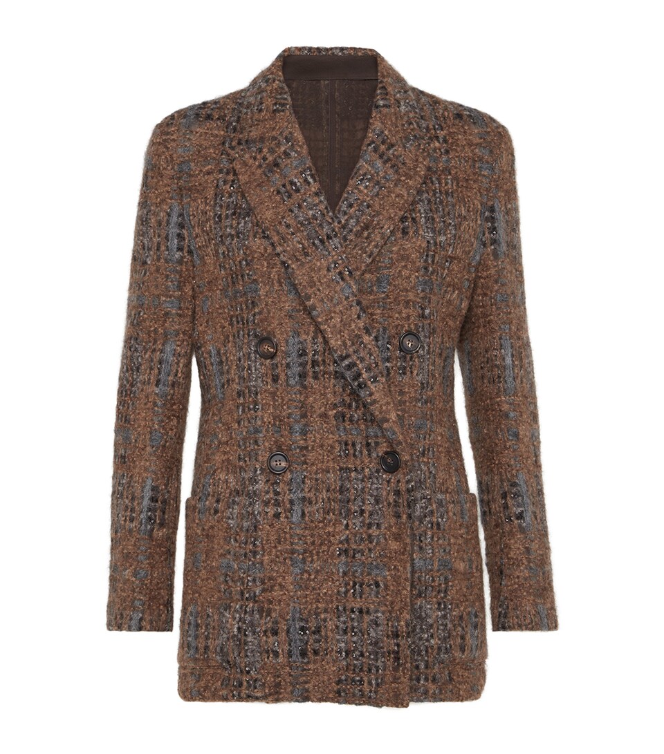 Silk Check Textured Blazer