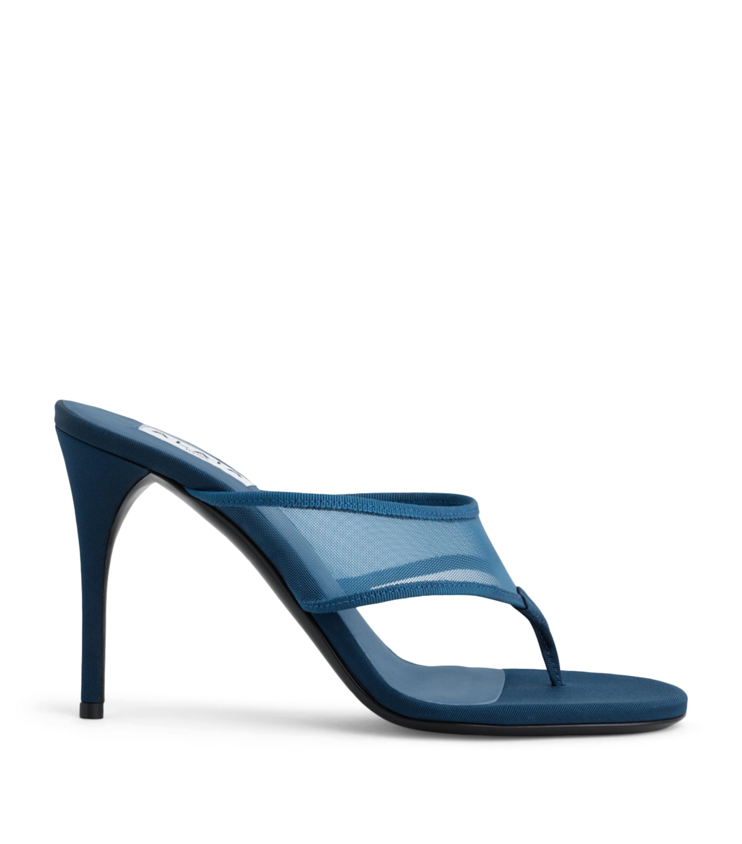 Alaïa Mesh Thong Mules 90 Blue