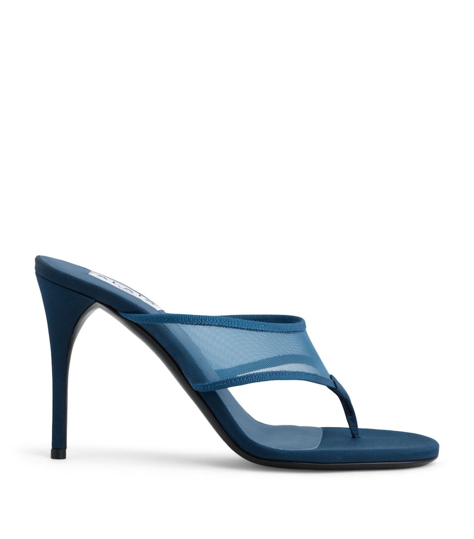 Alaïa Mesh Thong Mules 90 Blue
