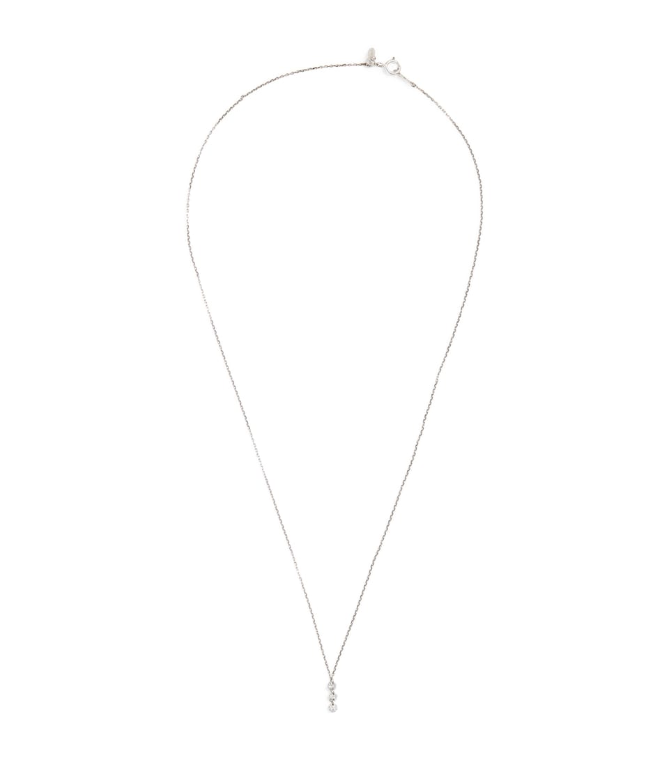 White Gold and Diamond 3-Stone Drop Danae Necklace