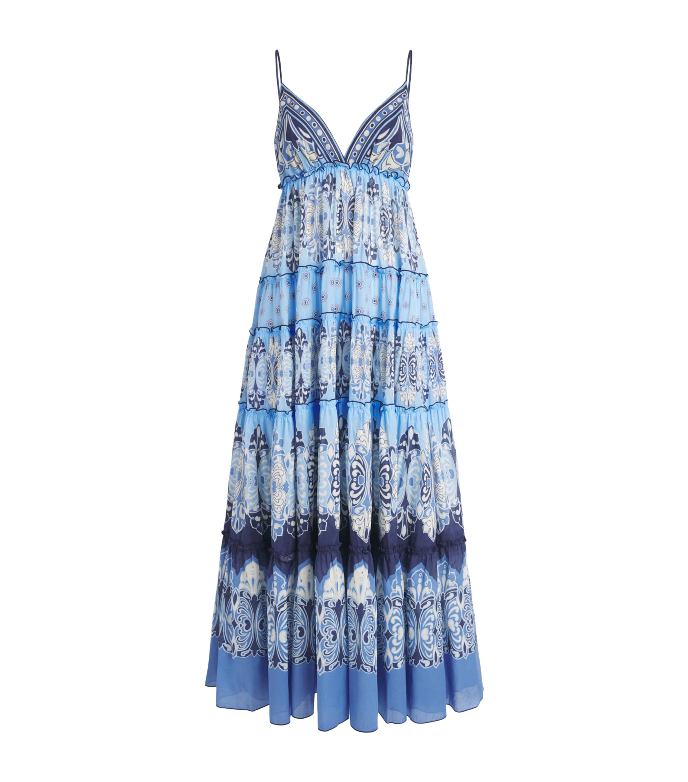 La Doublej Womens Cotton Printed Maxi Dress Cocoon