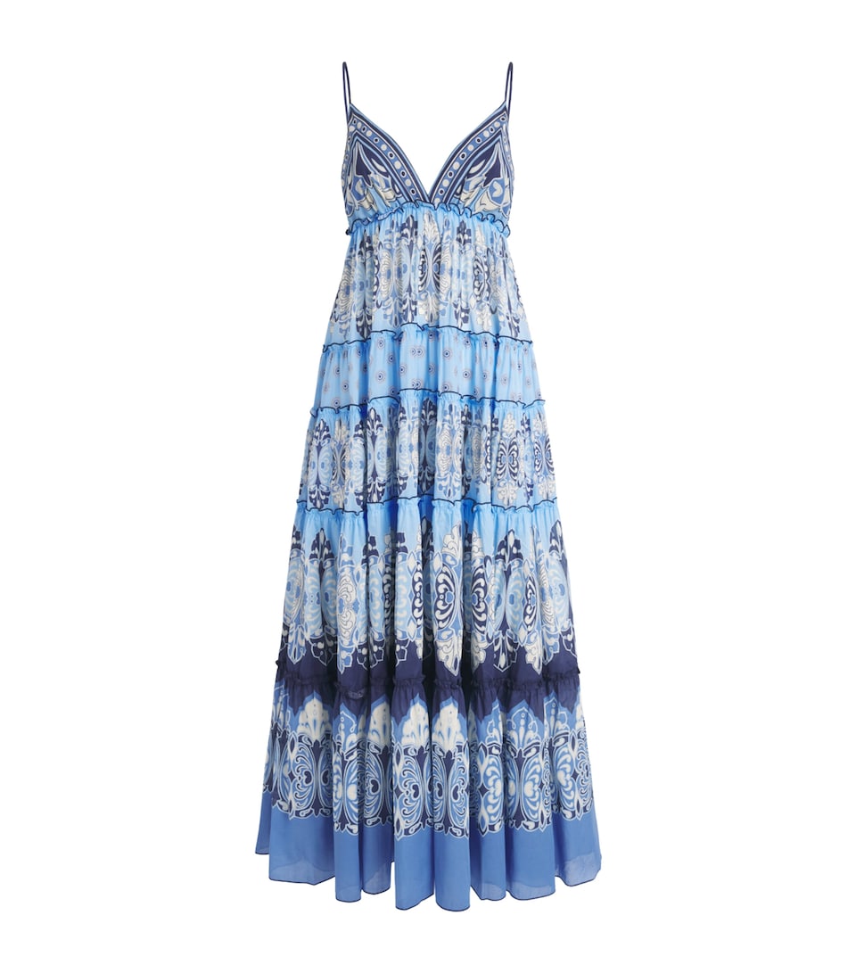 La Doublej Womens Cotton Printed Maxi Dress Cocoon