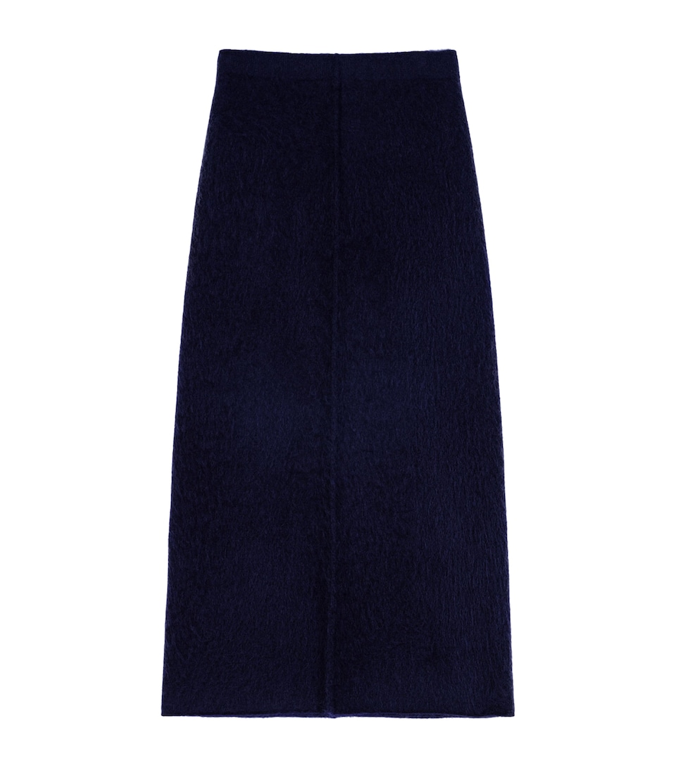 Maje Womens Wool Midi Skirt Navy