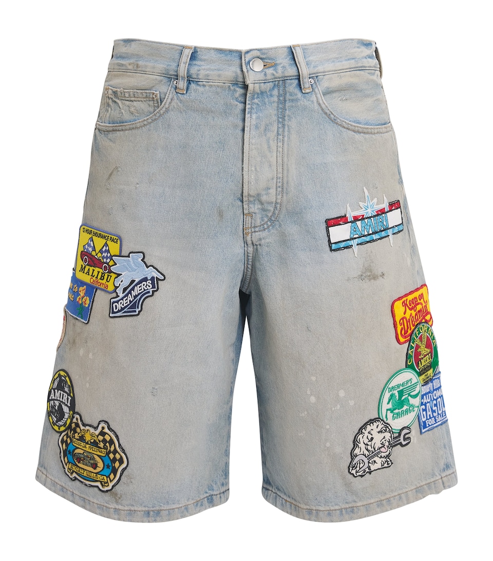 Station Patch Denim Shorts