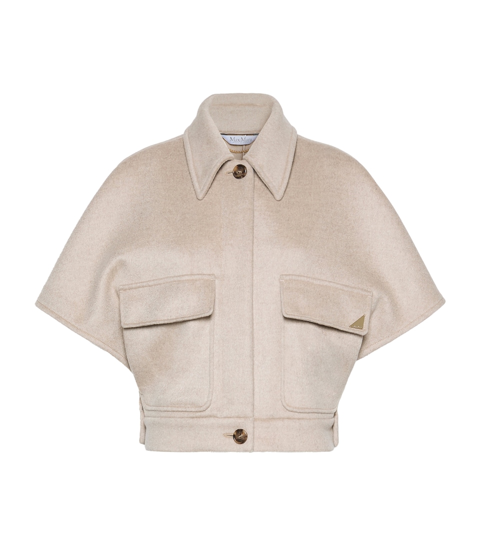 Max Mara Womens Cashmere Cape Jacket Stone