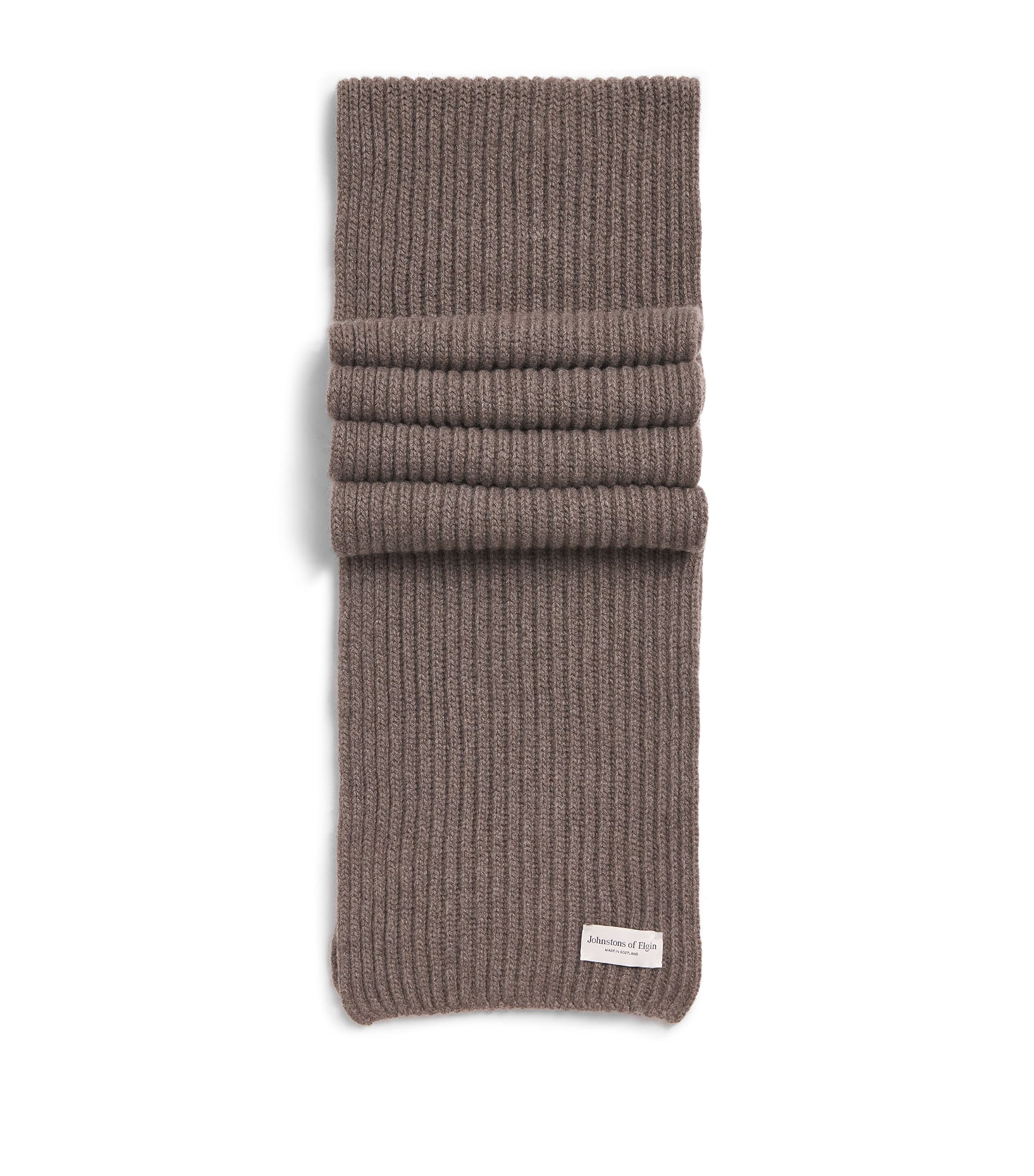 Johnstons Of Elgin Cashmere Lovat Ribbed Scarf Heathcot