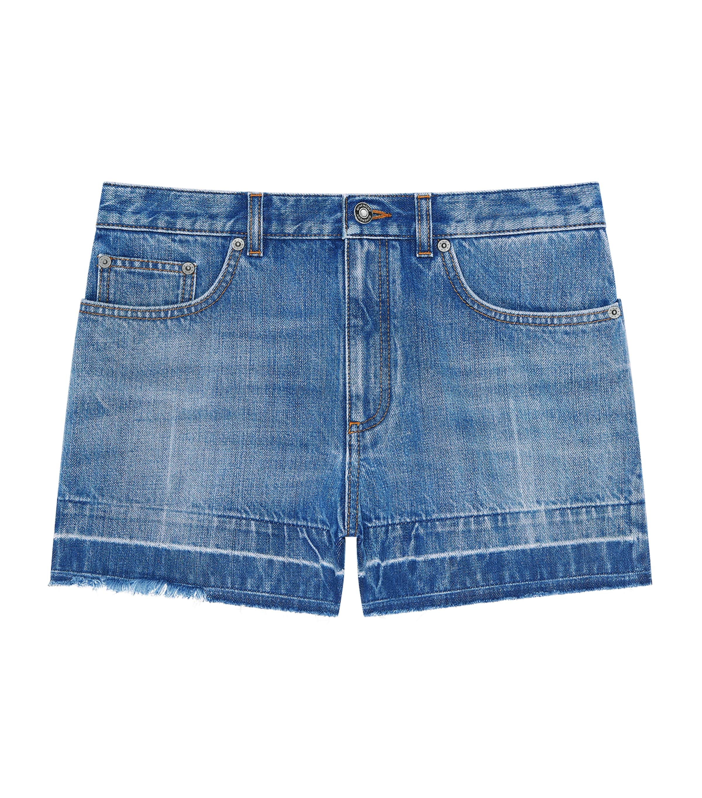 Givenchy Womens Raw-Edge Denim Shorts Medium Blue