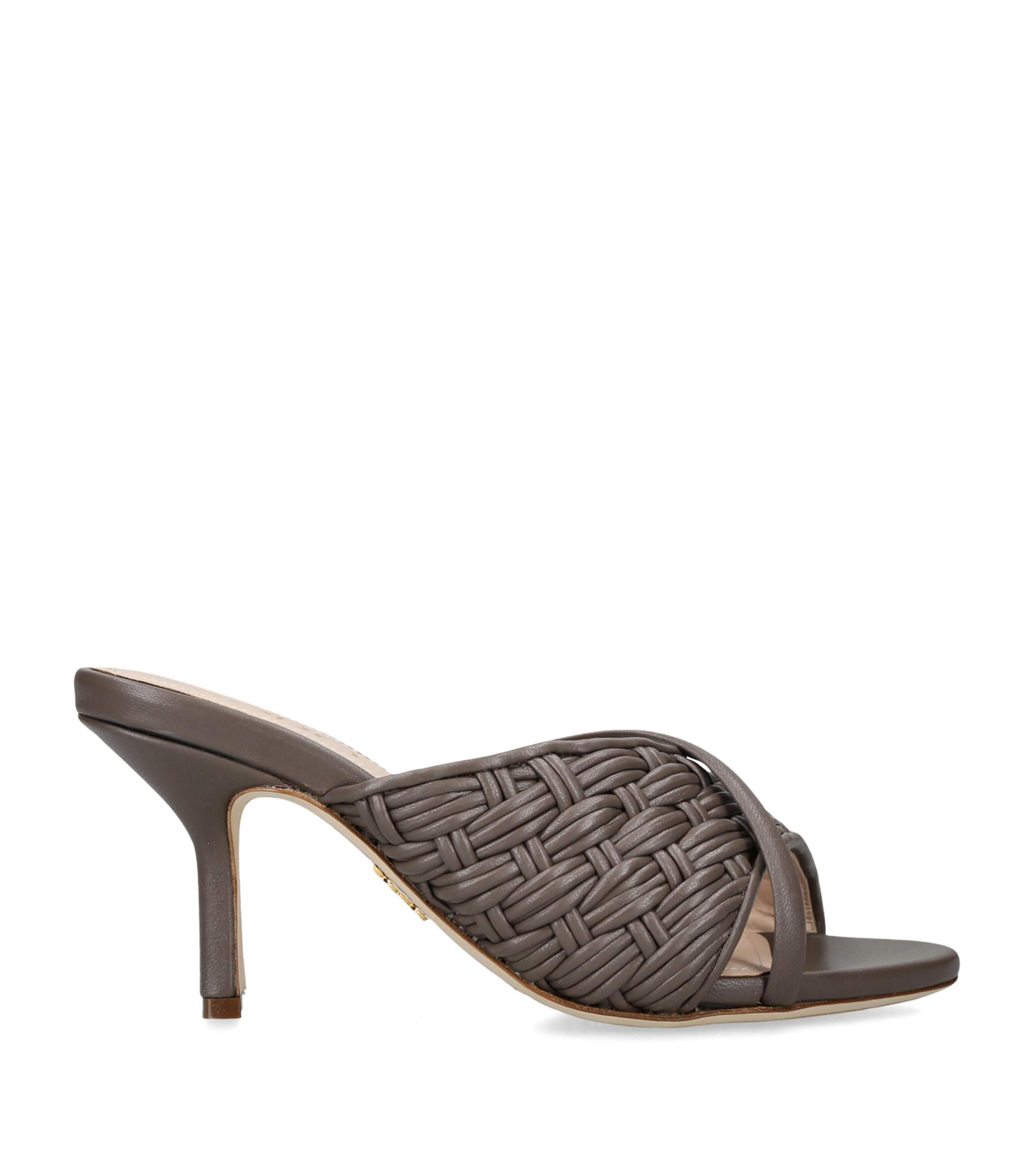 Rodo Leather Mabella Heeled Mules 80 Dark Brown