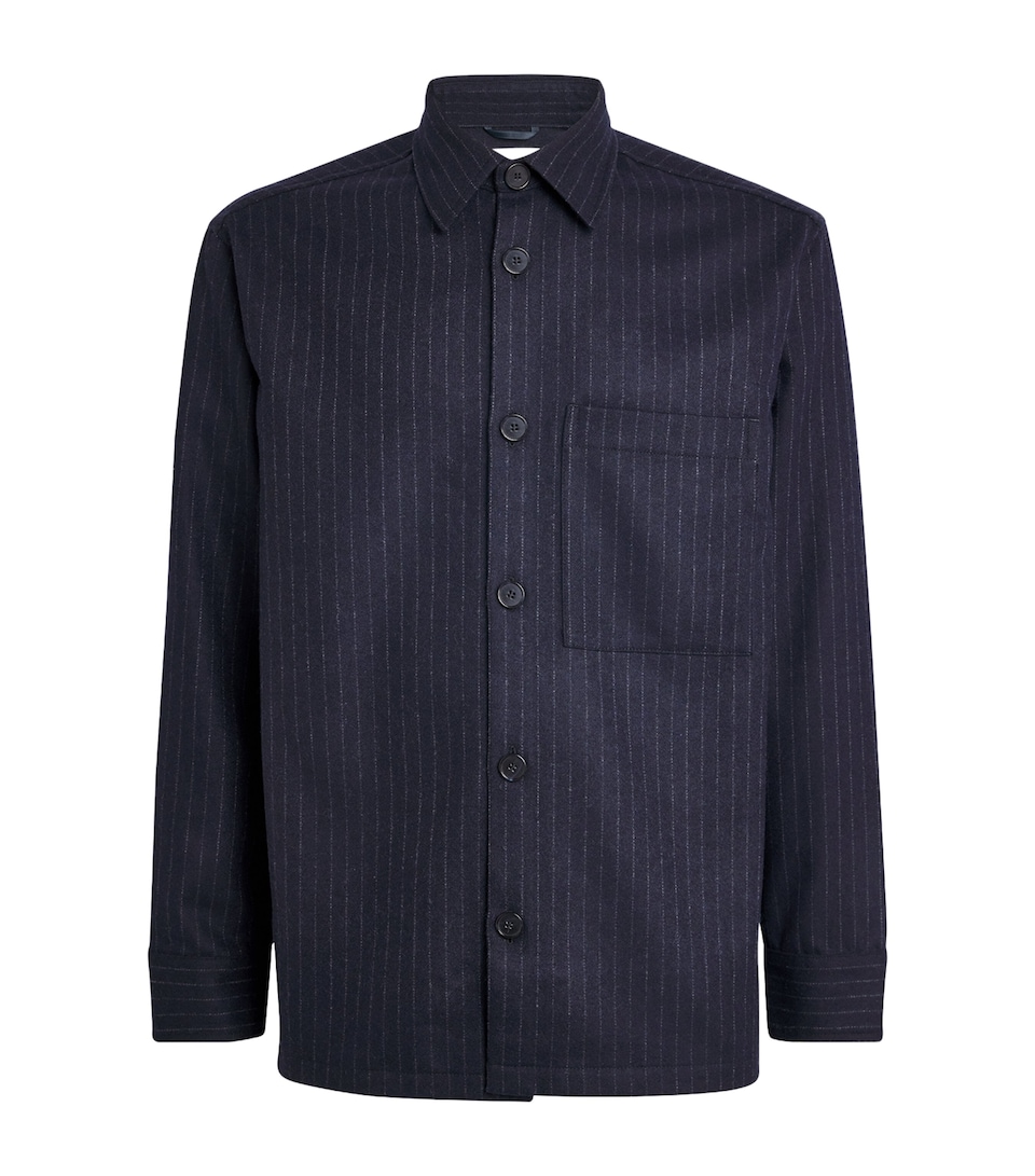 Wool-Blend Stripe Overshirt