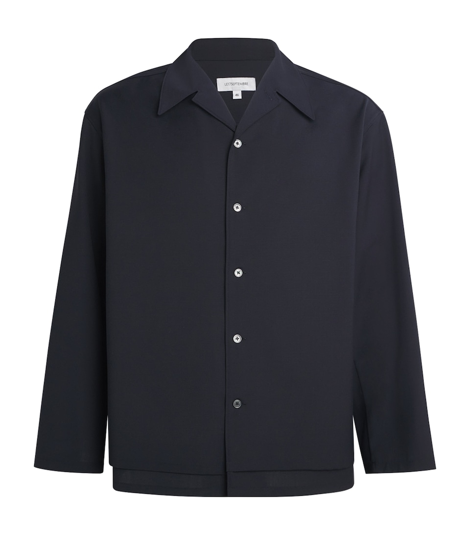 Le 17 Septembre Camp Collar Oversized Shirt Navy