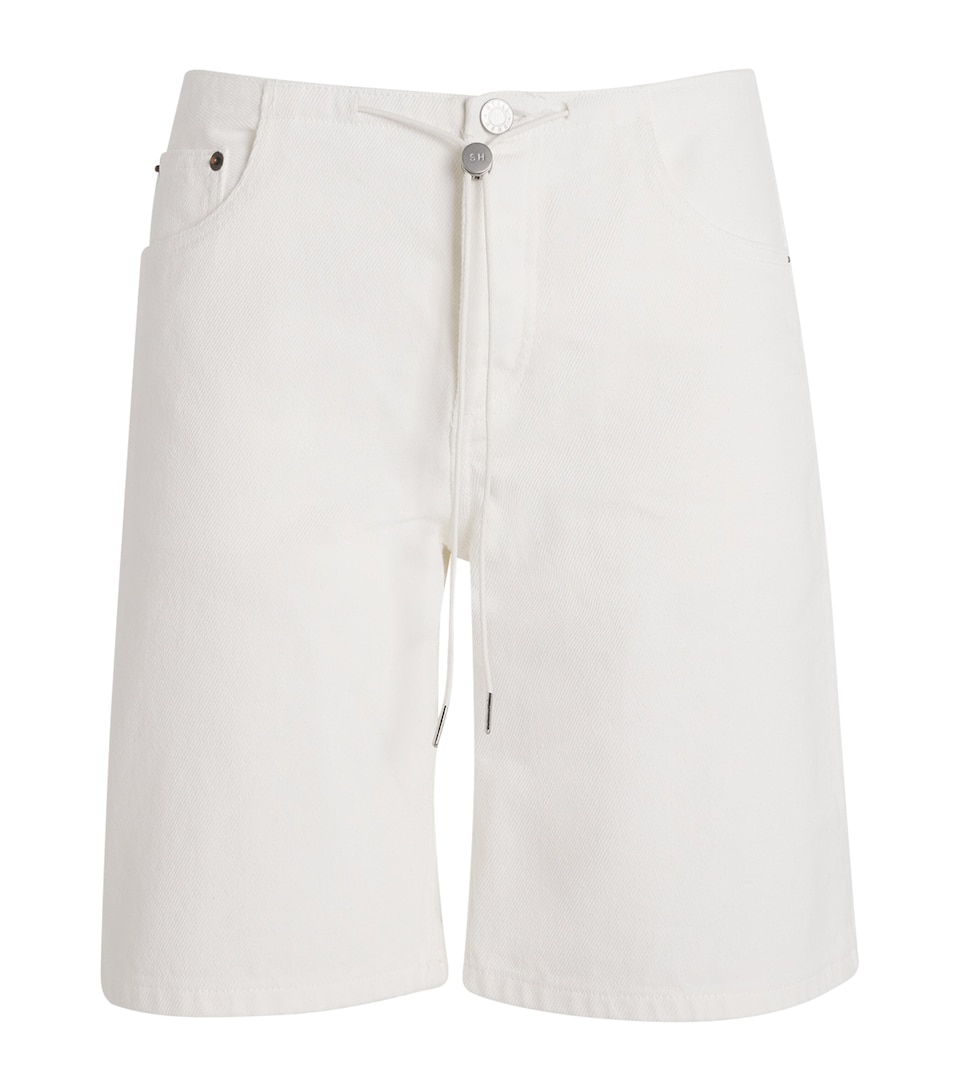 STILL HERE Womens Cool Denim Shorts Milk