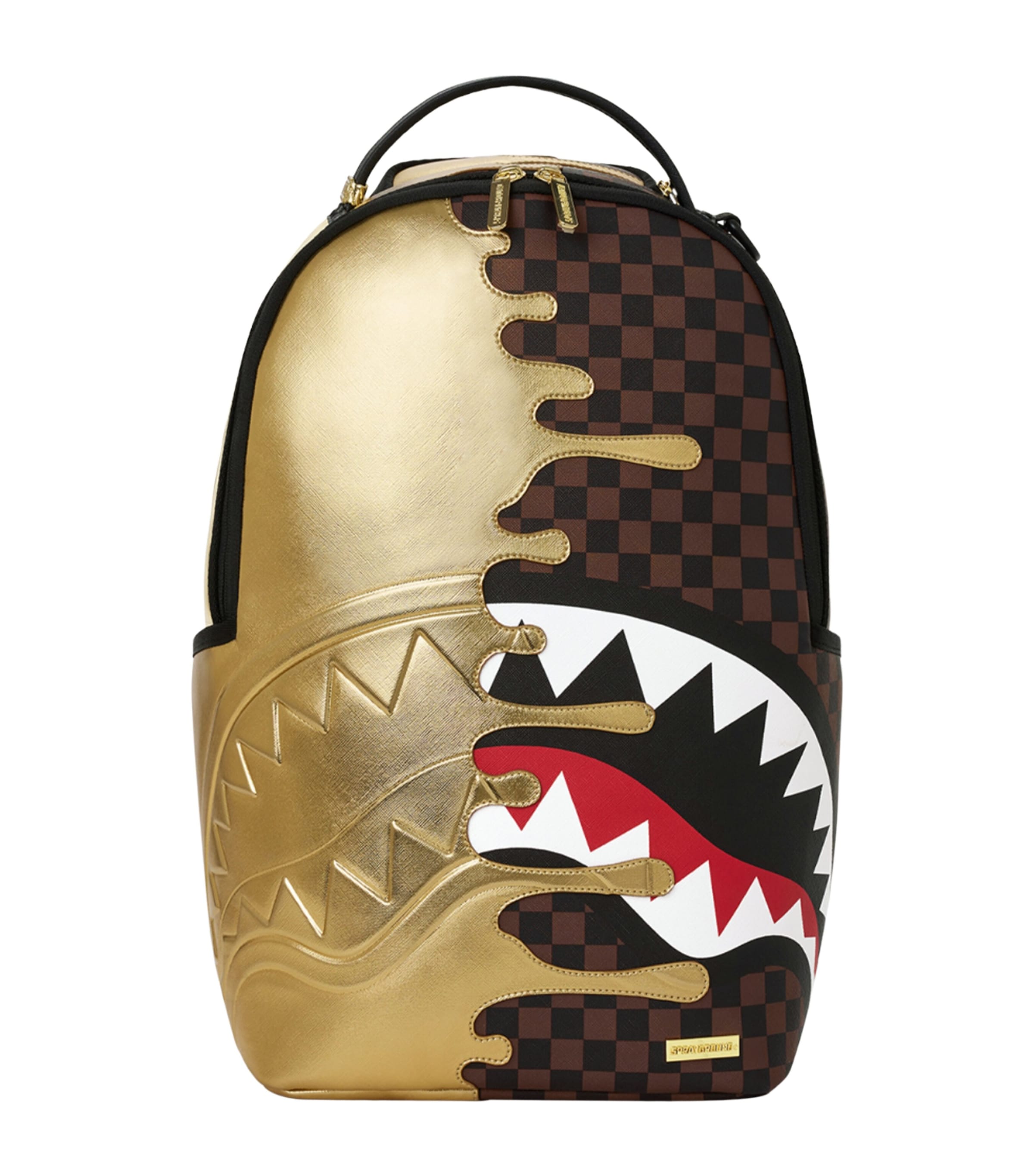 Sprayground Sharks In Paris Gold Drip Backpack Gold
