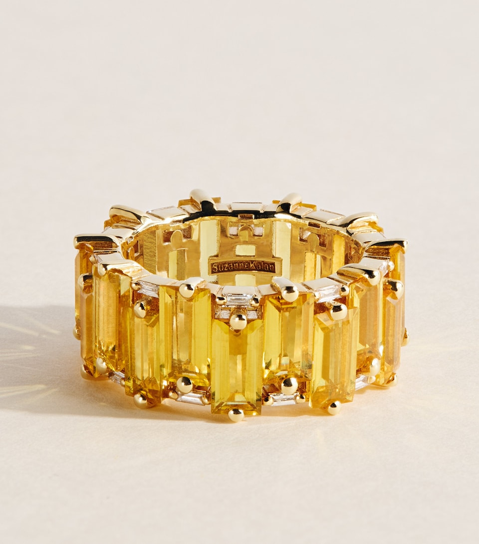 Suzanne Kalan Yellow Gold, Diamond and Sapphire One Of A Kind Ring (Size 7) Yg/ys