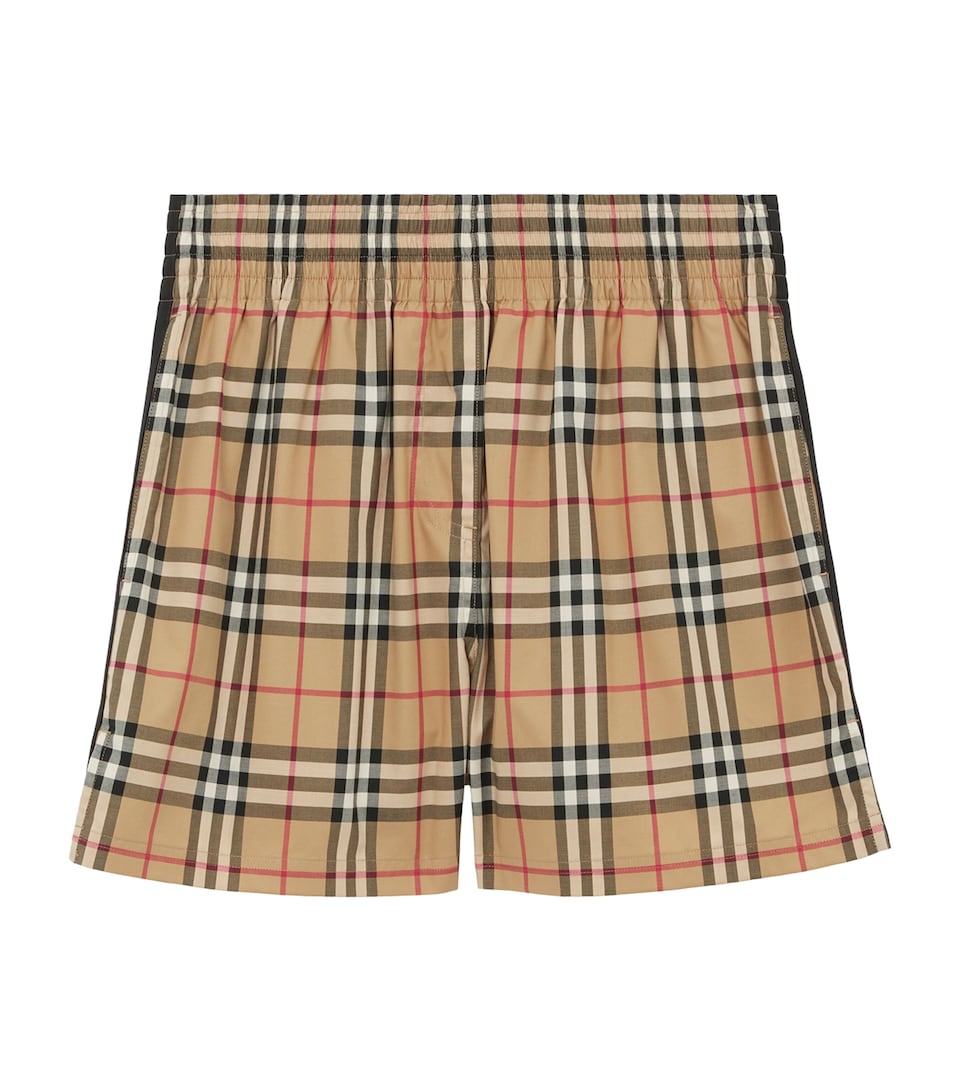 Stretch-Cotton Check Shorts