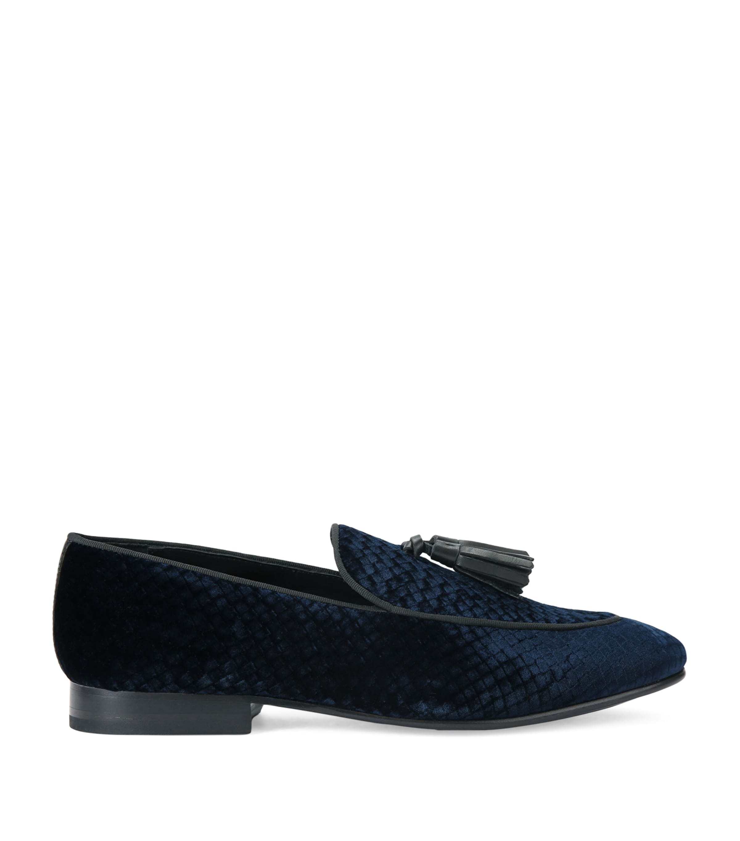 Velvet Snake-Embossed Bedford Tassel Loafers