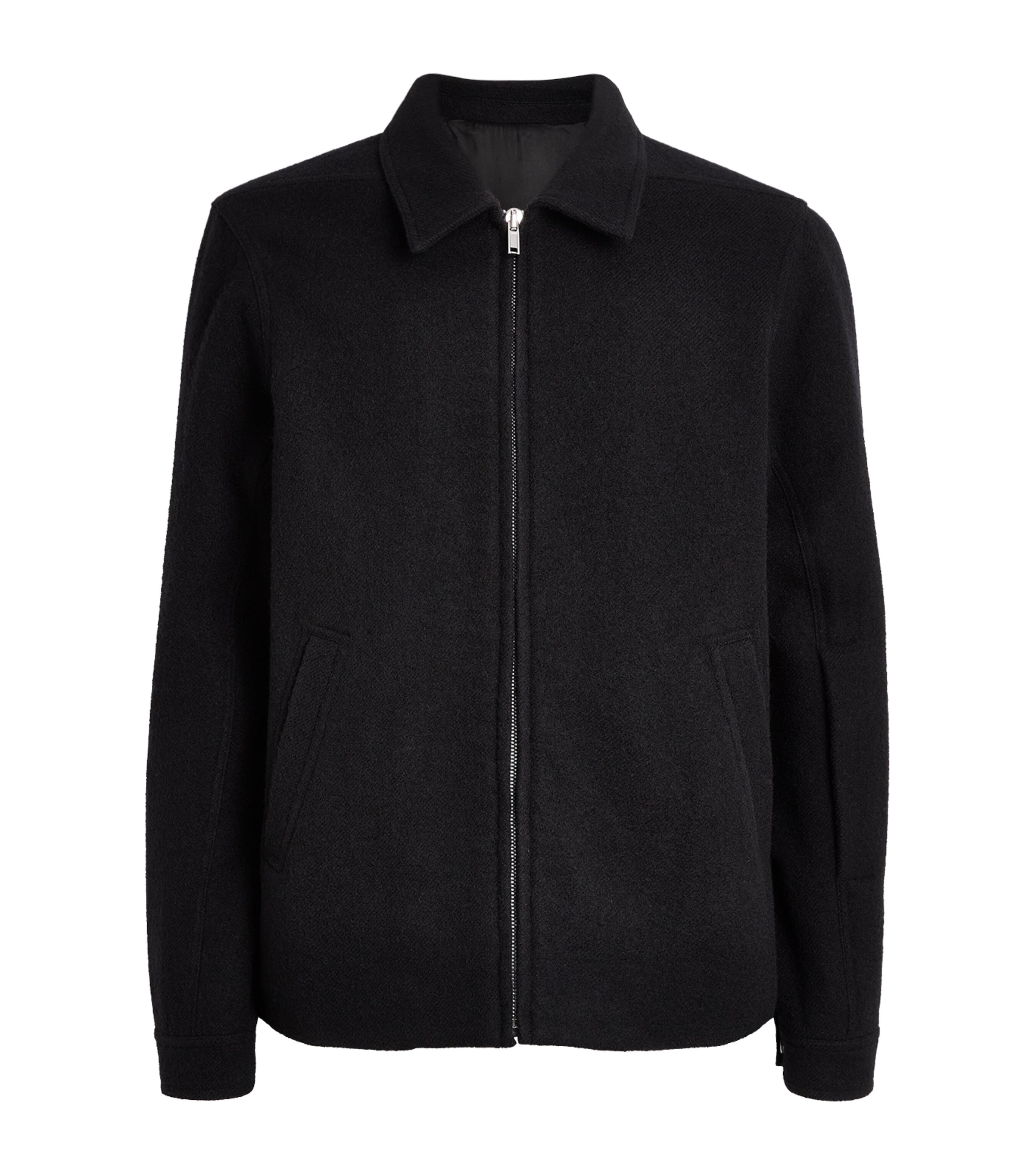 Rick Owens Mens Wool Cropped Brad Jacket Black