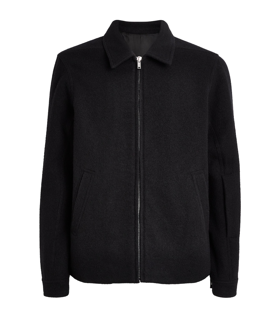 Rick Owens Mens Wool Cropped Brad Jacket Black