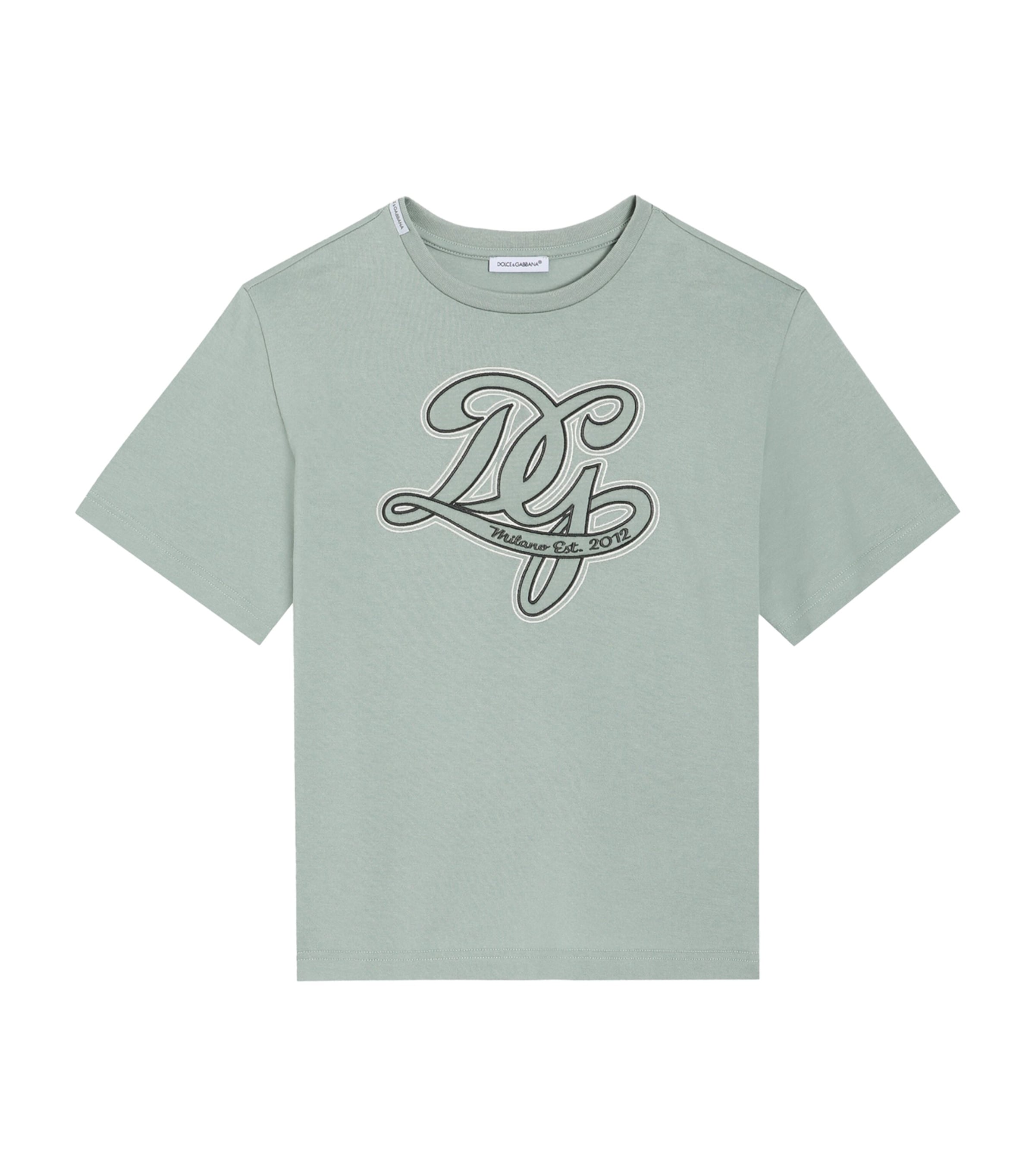 Dolce&Gabbana Kids Cotton Logo T-Shirt (8-12+ Years) Grey Green