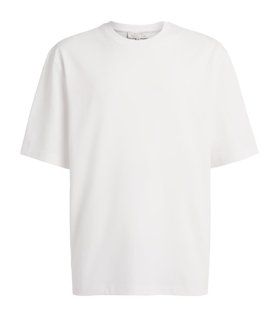 Studio Nicholson Mens Cotton Bric T-Shirt Optic White