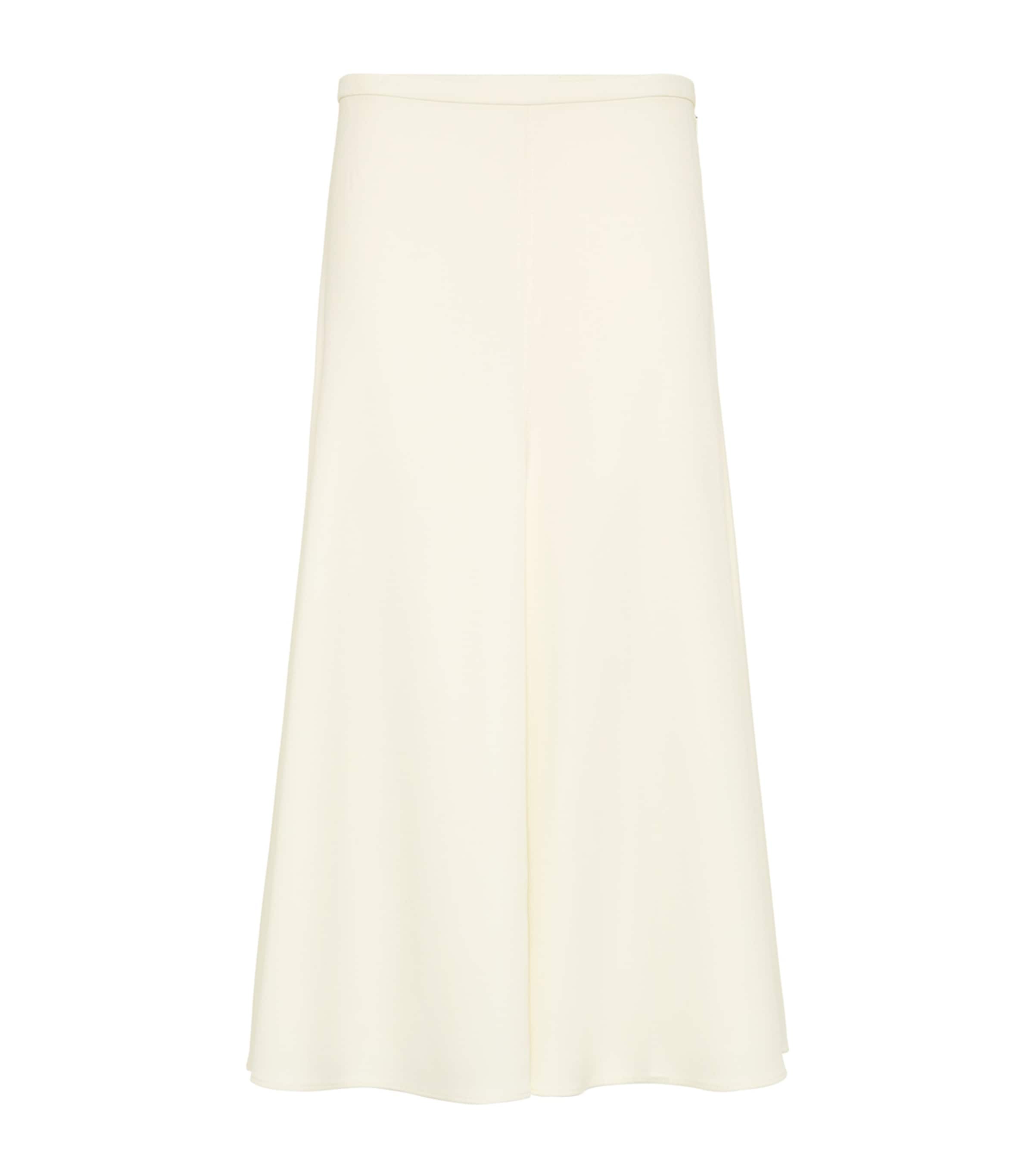 Virgin Wool Fluted Midi Skirt
