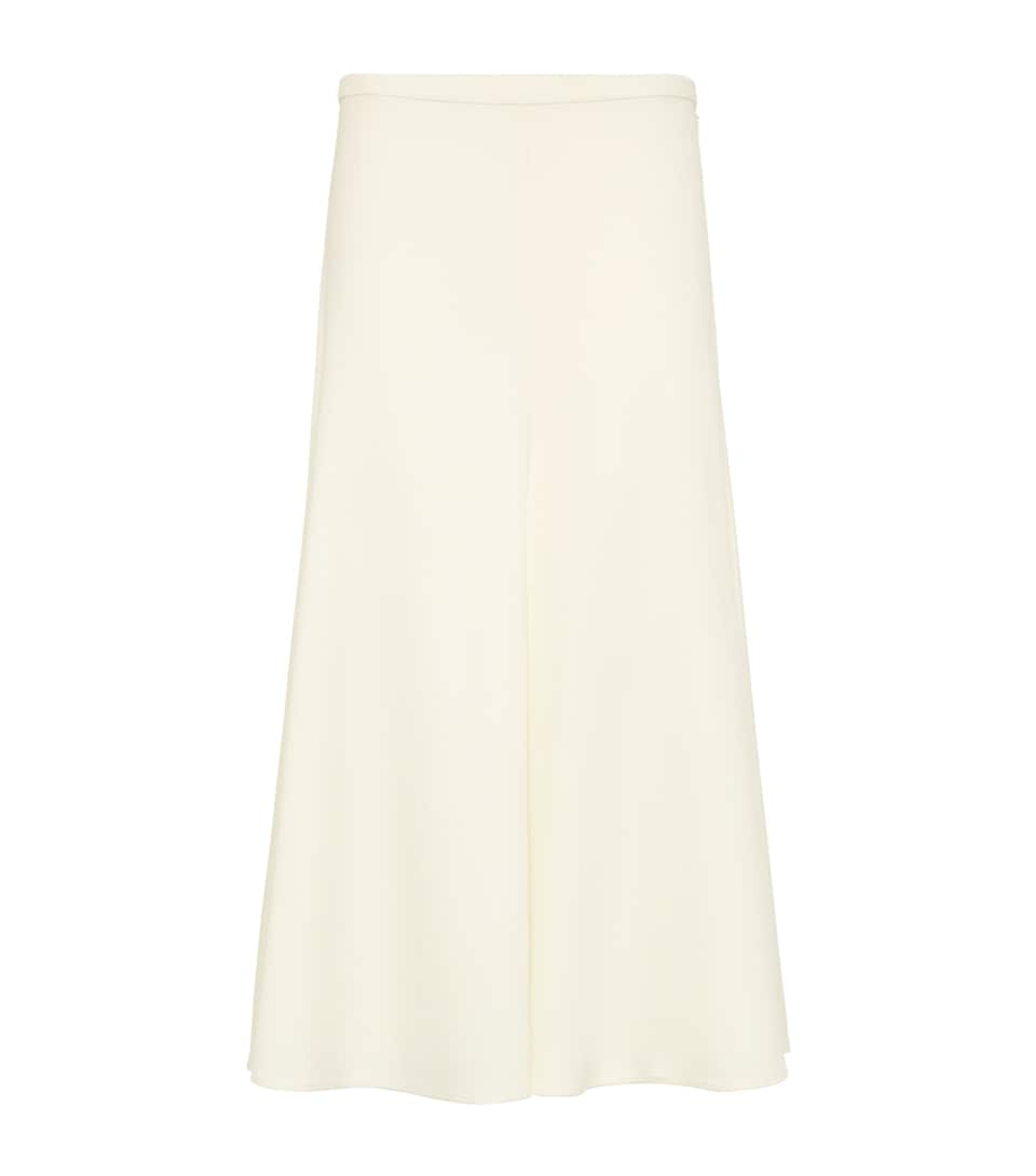 Virgin Wool Fluted Midi Skirt