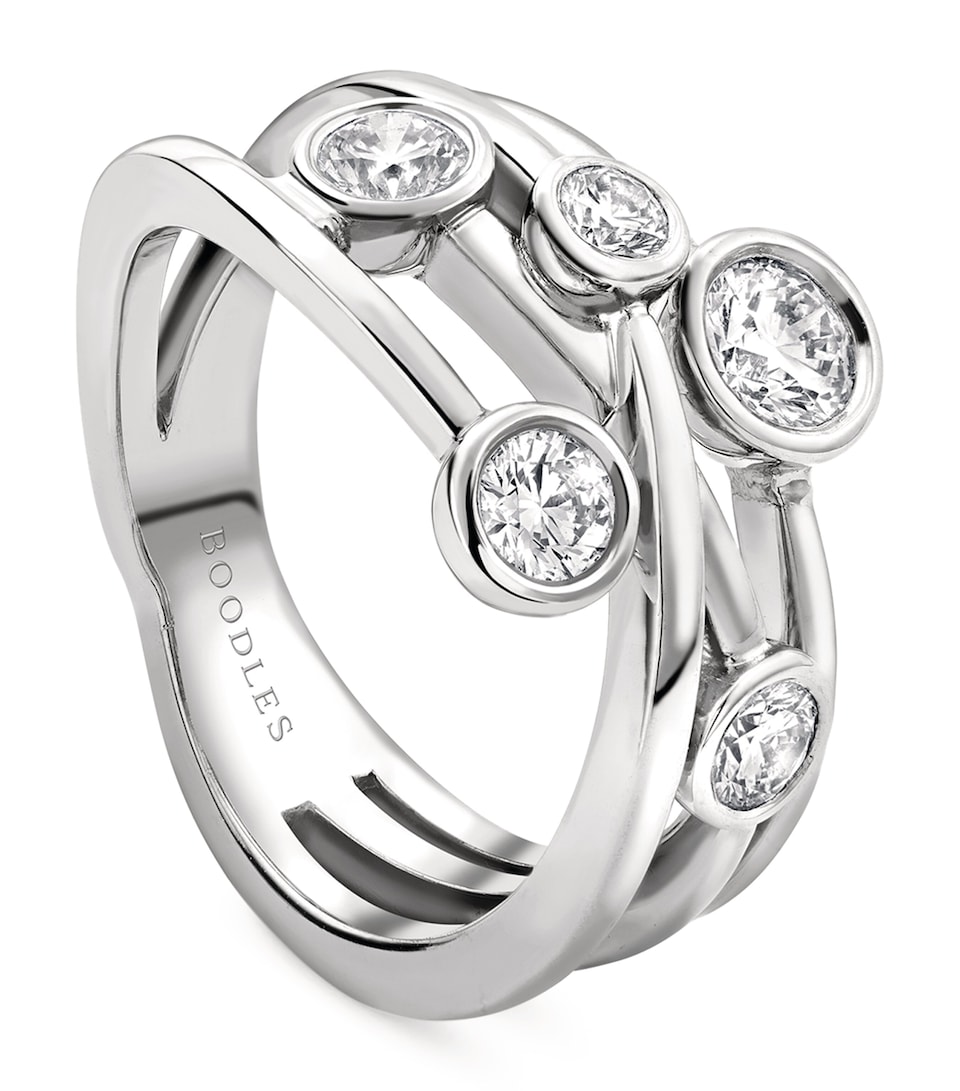 Platinum and Five Diamond Raindance Ring