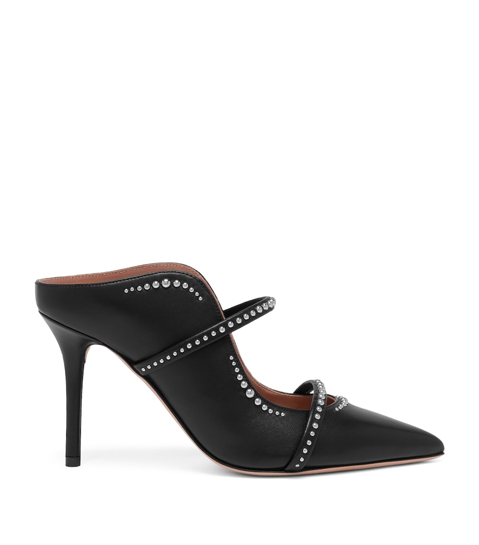 Leather Studded Maureen Heeled Mules 85