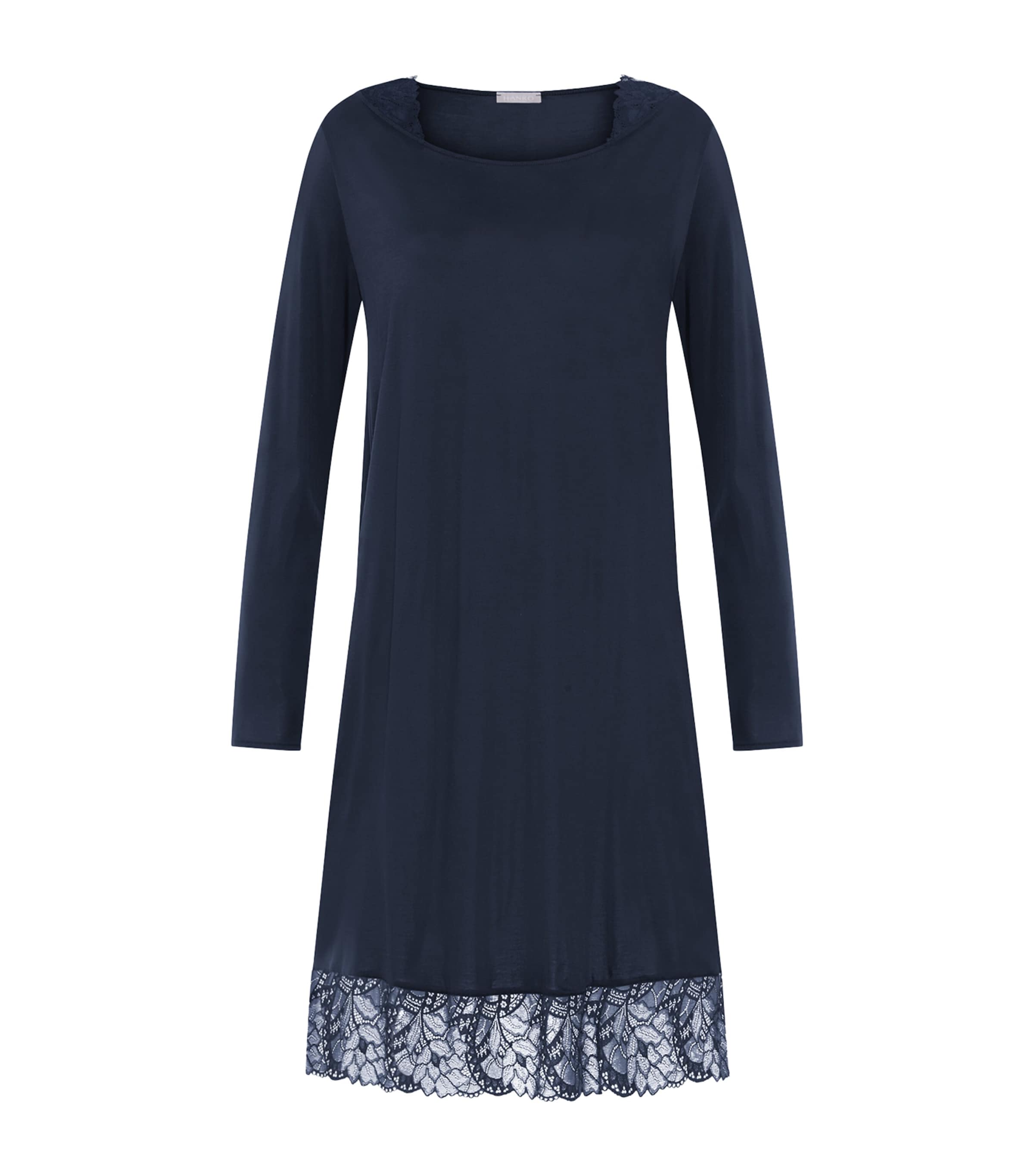 Hanro Womens Modal Lace-Trim Nightdress Deep Navy