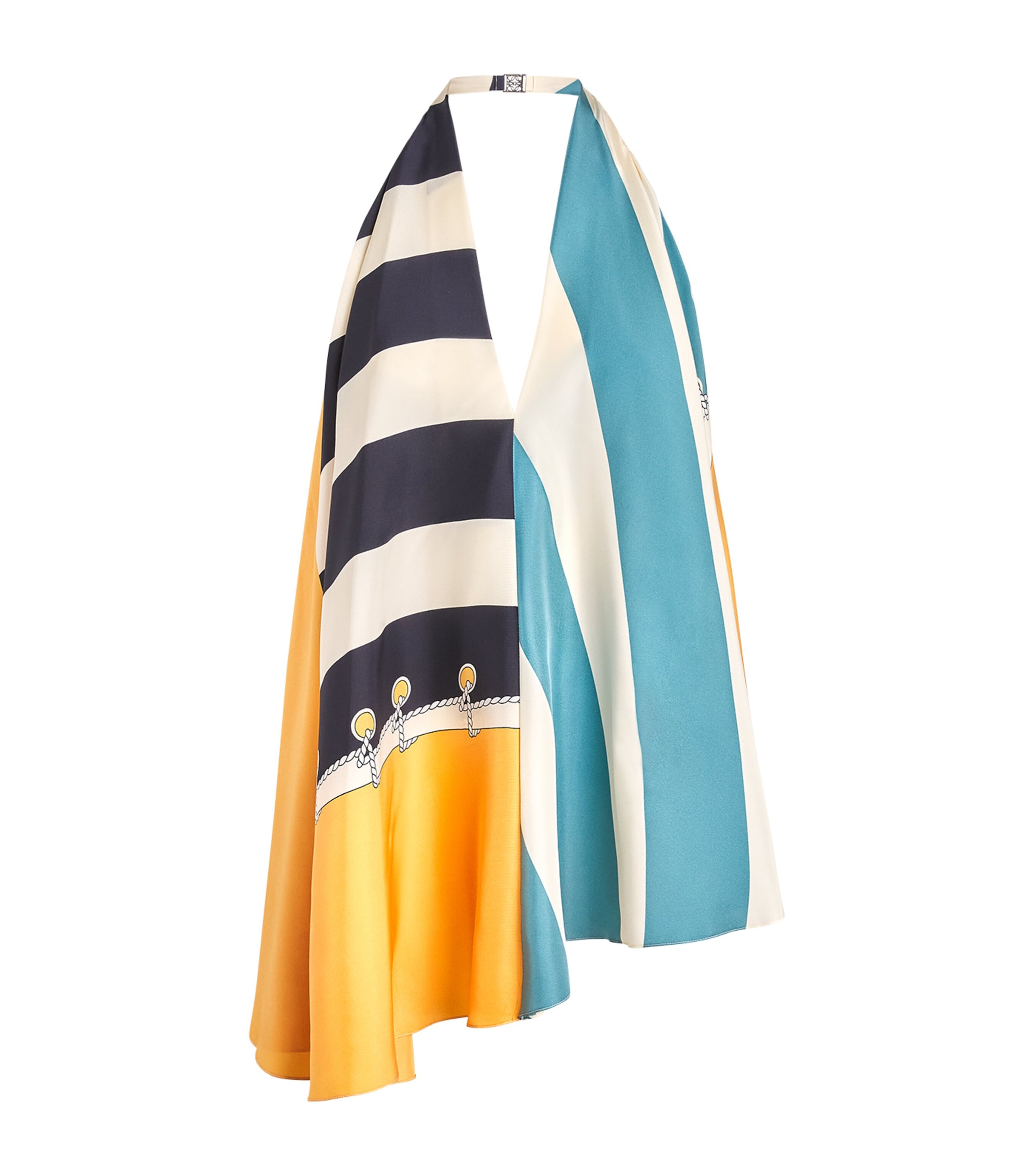 LOEWE Womens Silk Halterneck Top Orange/multicolor