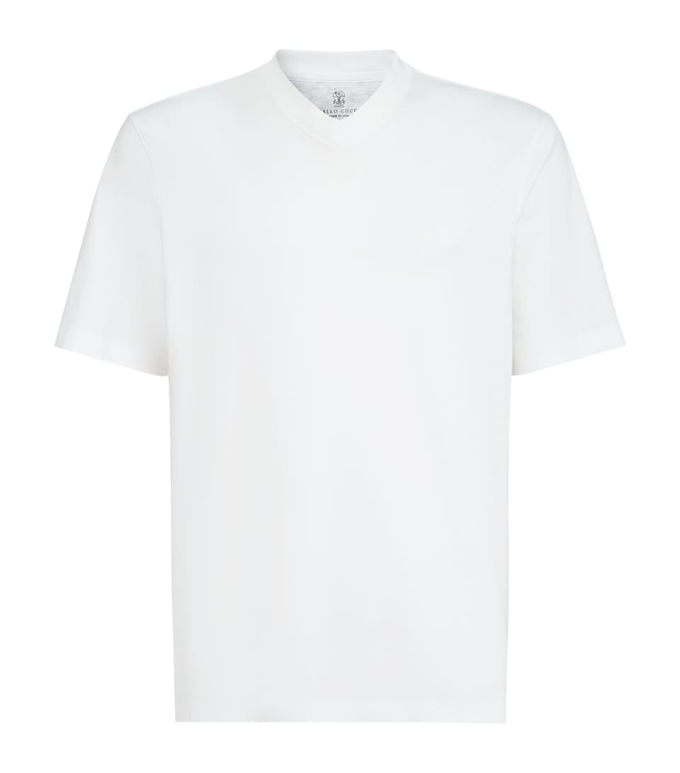 Brunello Cucinelli Mens Cotton V-Neck T-Shirt