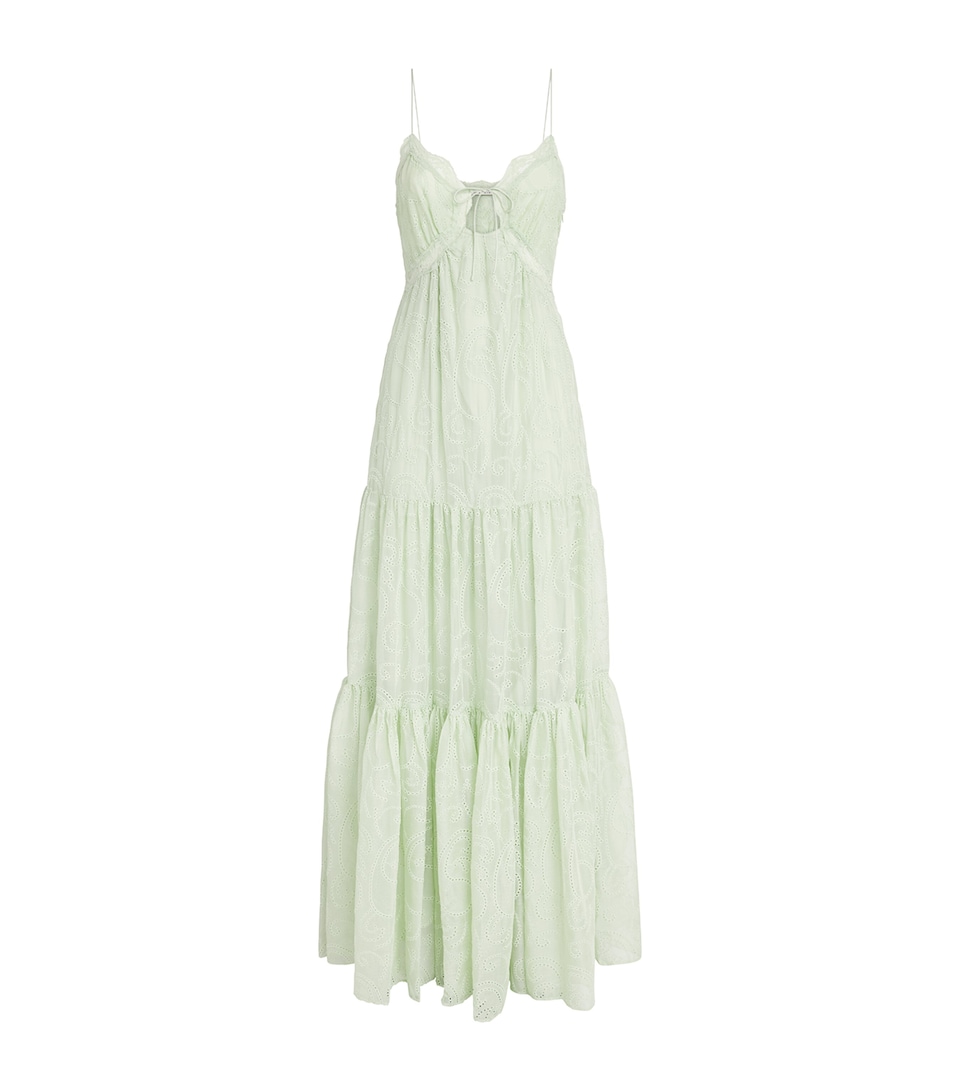Alice+Olivia Womens Lace-Trim Nicky Maxi Dress Light Sage