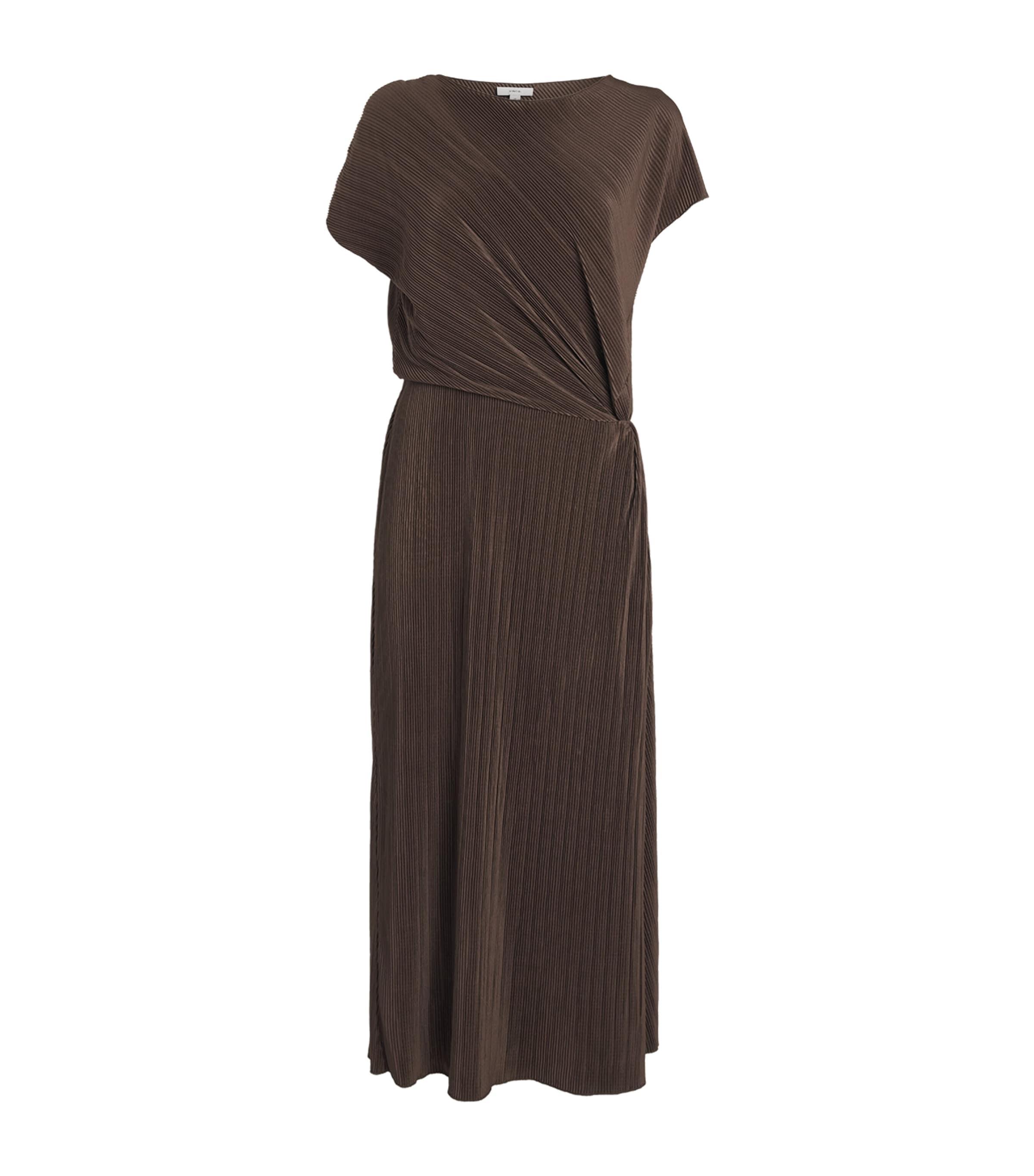 Vince Womens Pleated Midi Dress Clove