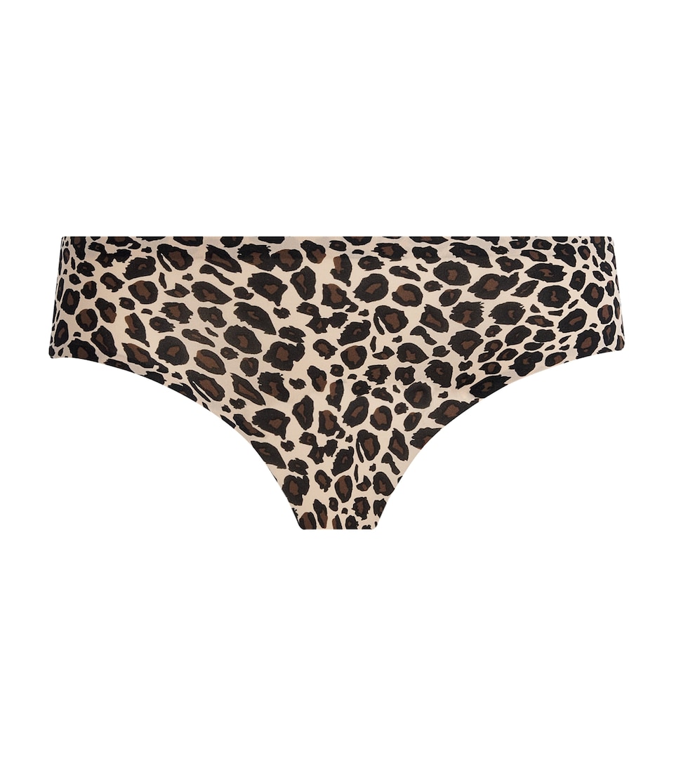 Chantelle Womens Leopard Print Soft Stretch Brazilian Briefs Leopard