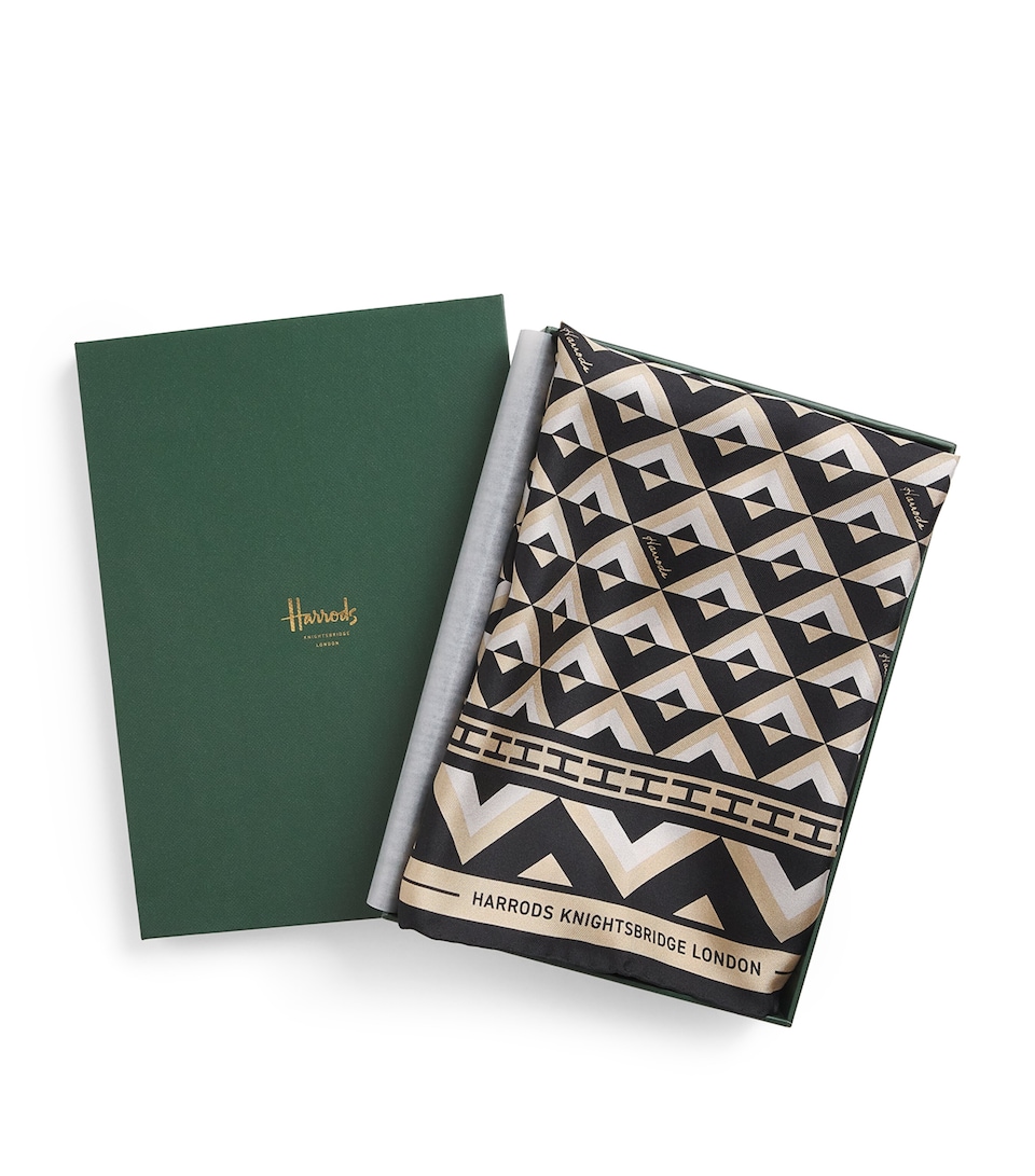 Silk Geometric Print Square Scarf