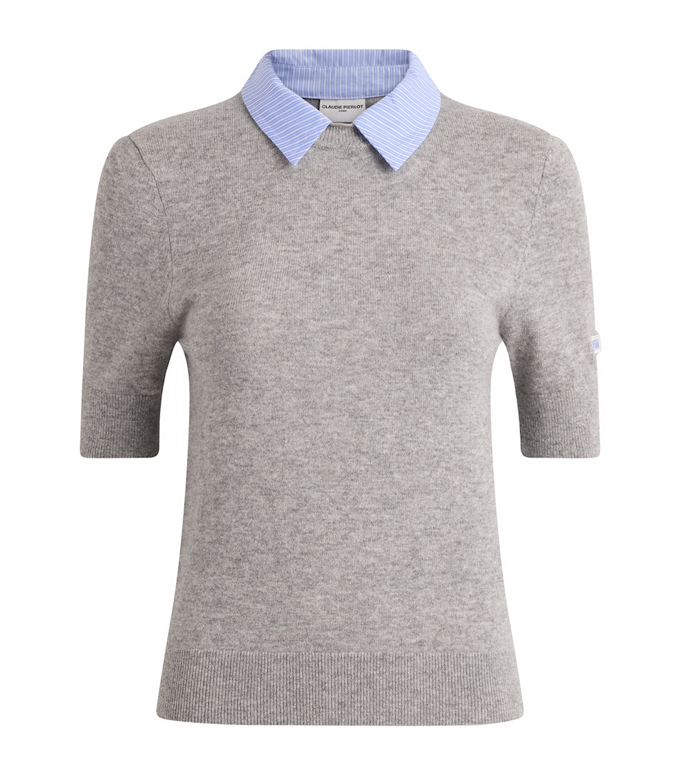 Claudie Pierlot Womens Wool Layered Sweater Dual Color