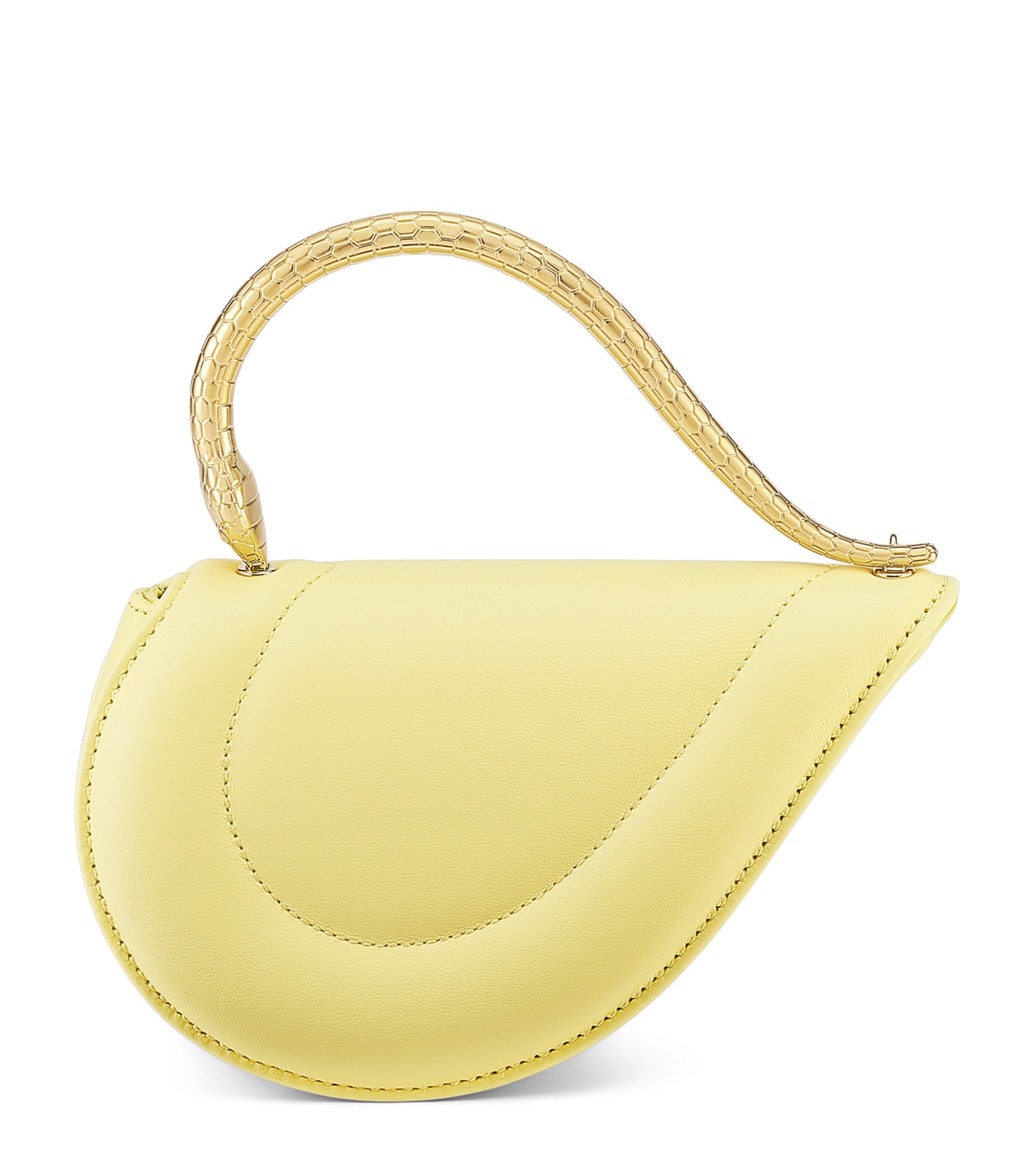 Bvlgari Mini Leather Serpenti Cuoricino Top-Handle Bag Yellow