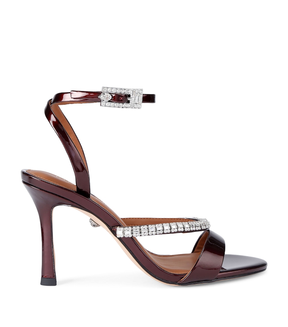 Kurt Geiger London Patent Leather Embellished Sandals 95 Wine