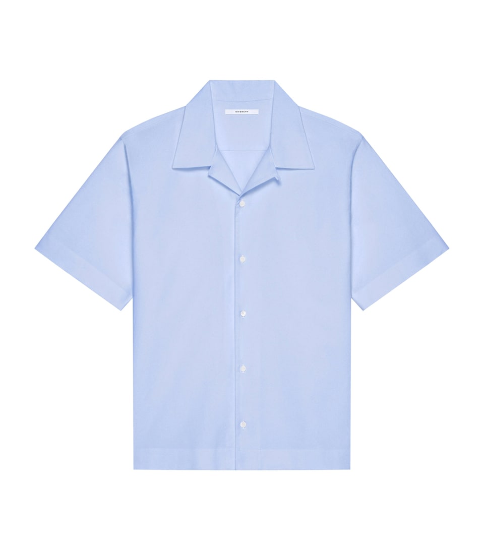 Givenchy Mens Silk Bowling Shirt Baby Blue
