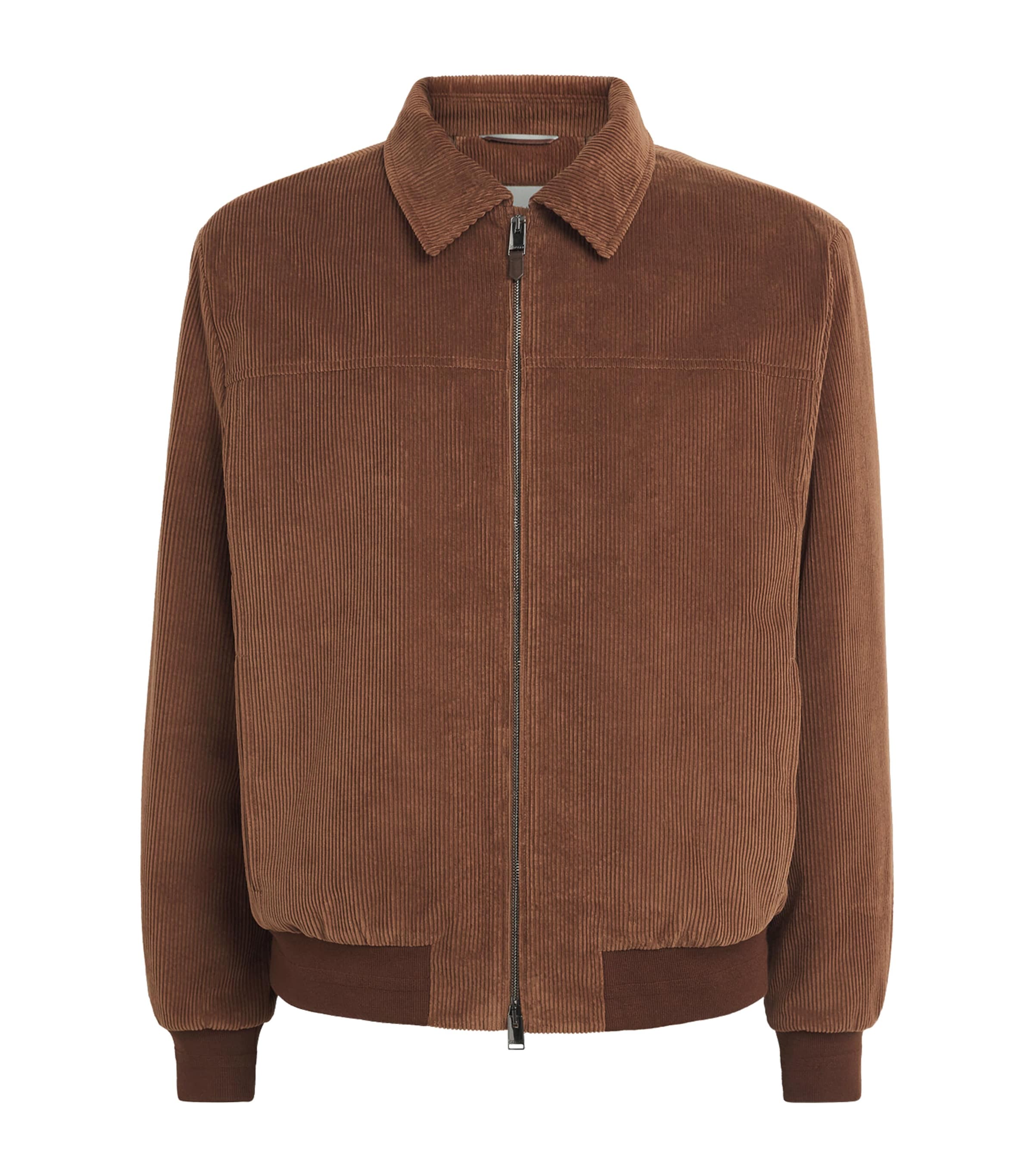 Canali Mens Cotton Corduroy Bomber Jacket