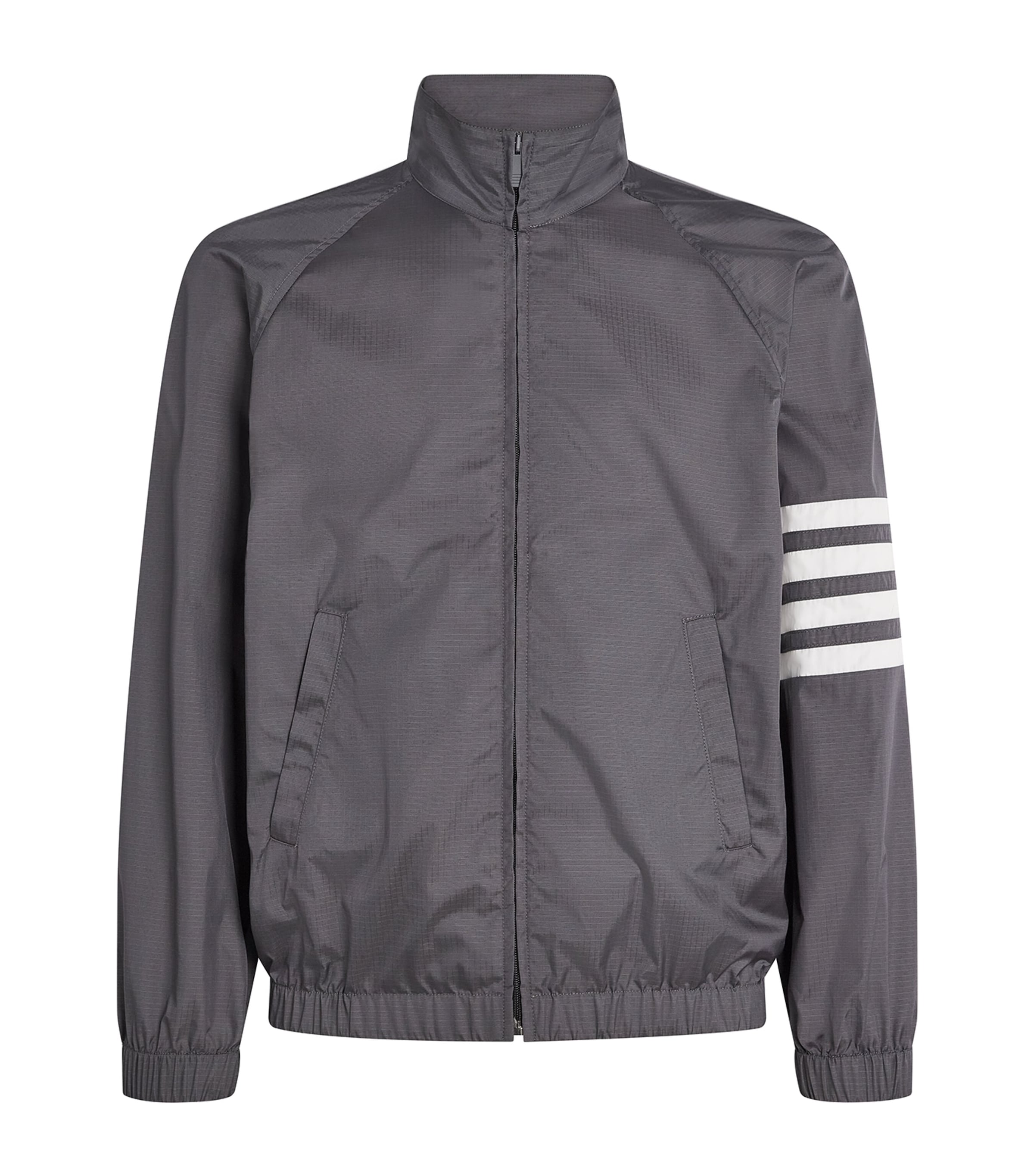Thom Browne Mens Weather-Resistant 4-Bar Track Jacket Dark Grey