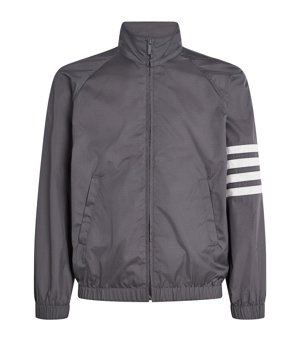 Thom Browne Mens Weather-Resistant 4-Bar Track Jacket Dark Grey