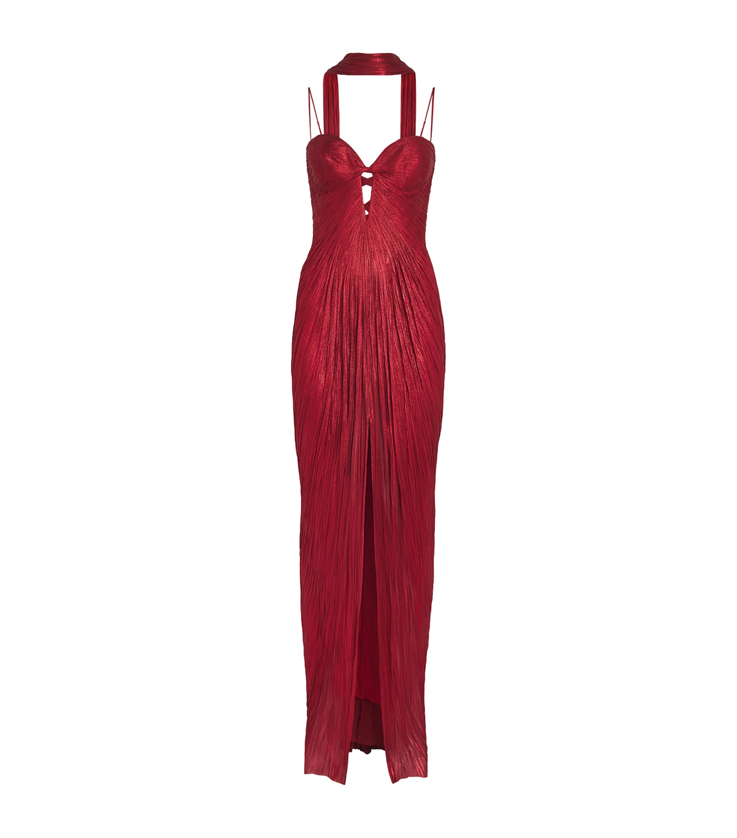 Maria Lucia Hohan Womens Silk Cut-Out Tonia Gown Salsa