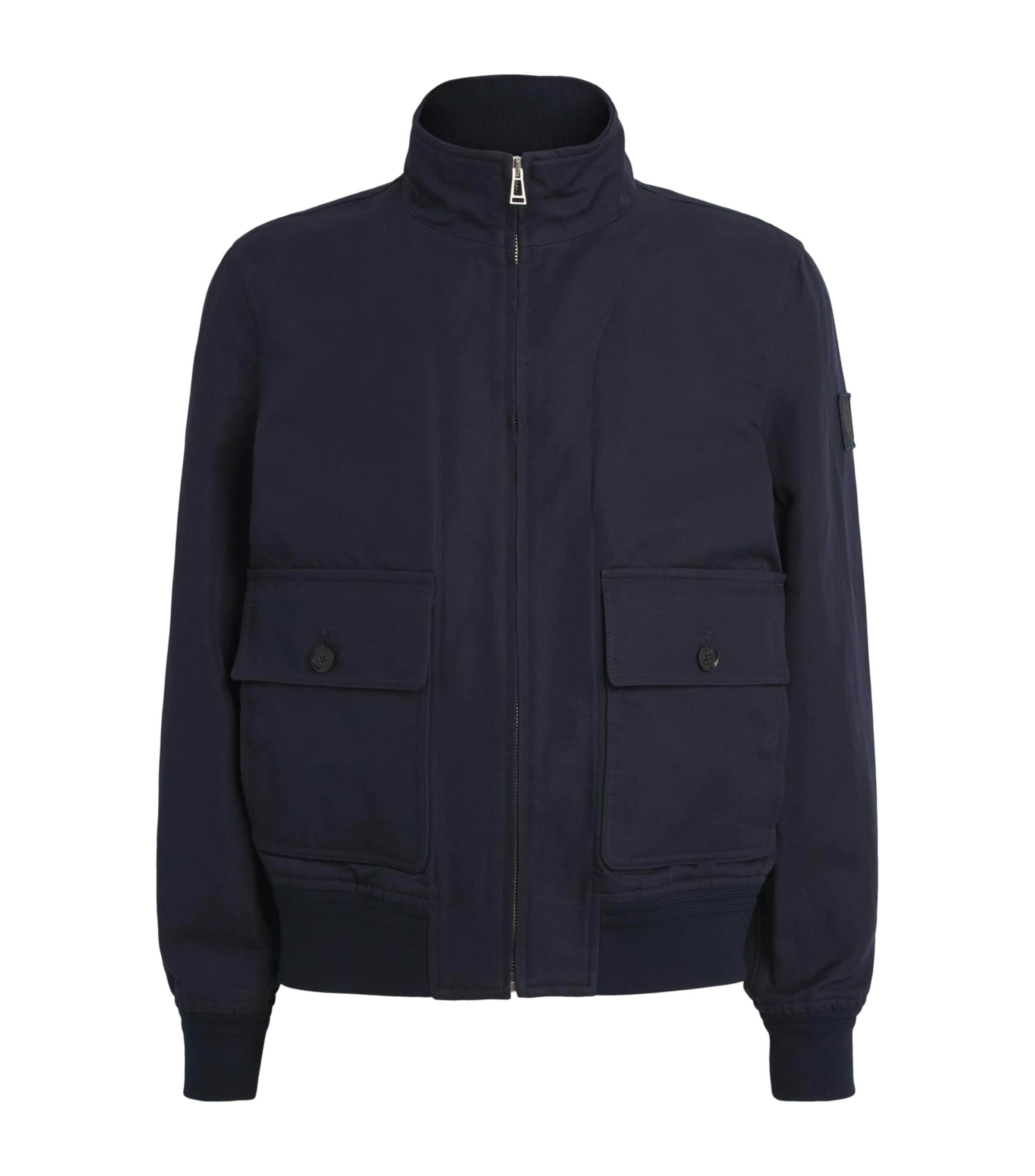 Belstaff Mens Linen-Cotton Helston Jacket Dark Inkdkink