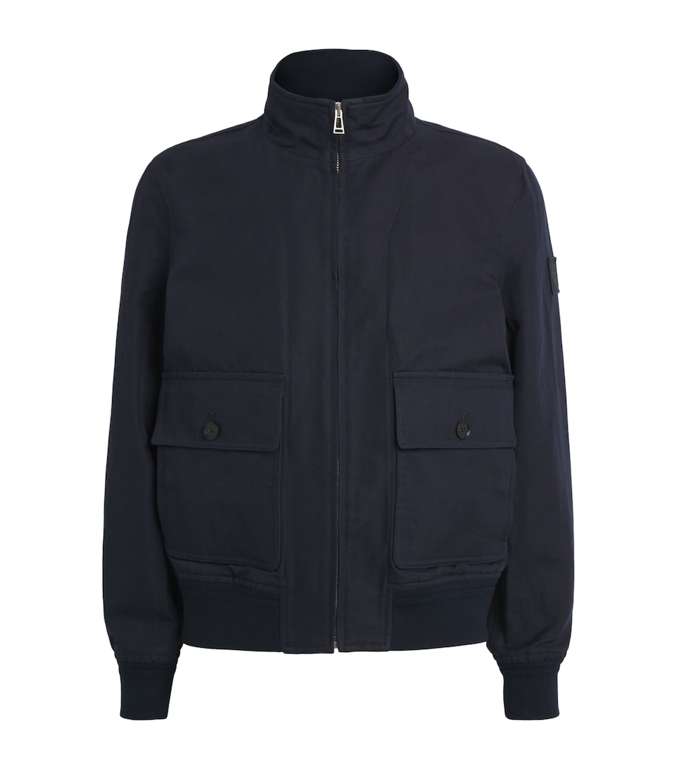 Belstaff Mens Linen-Cotton Helston Jacket Dark Inkdkink