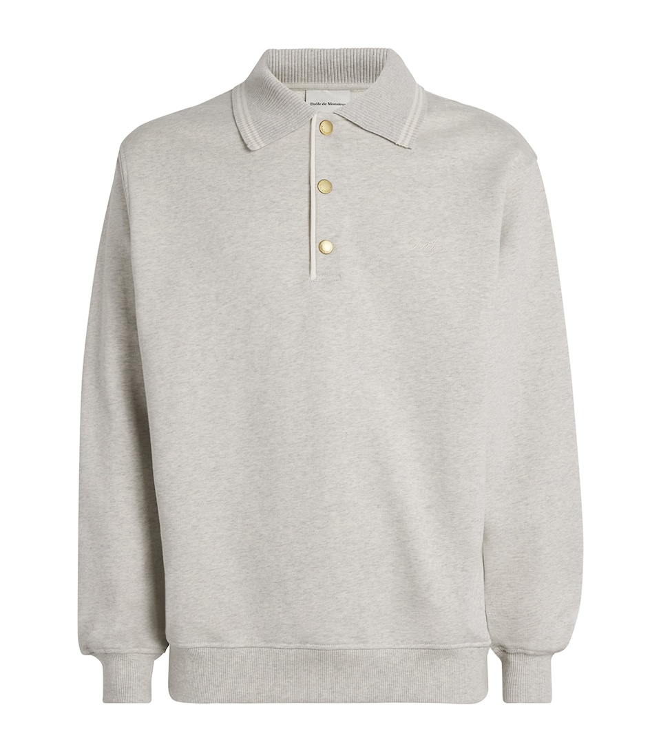Cotton Fleece Polo Sweatshirt
