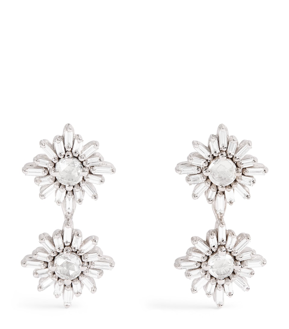 White Gold and Diamond Doublet Earrings
